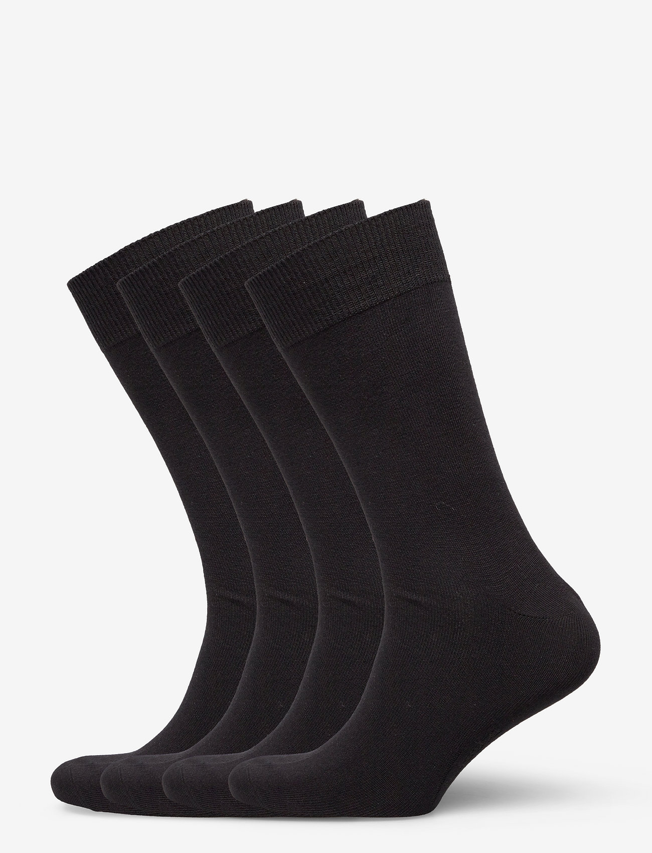 TOPECO - SOCKS 4P, COTTON - laveste priser - black - 0