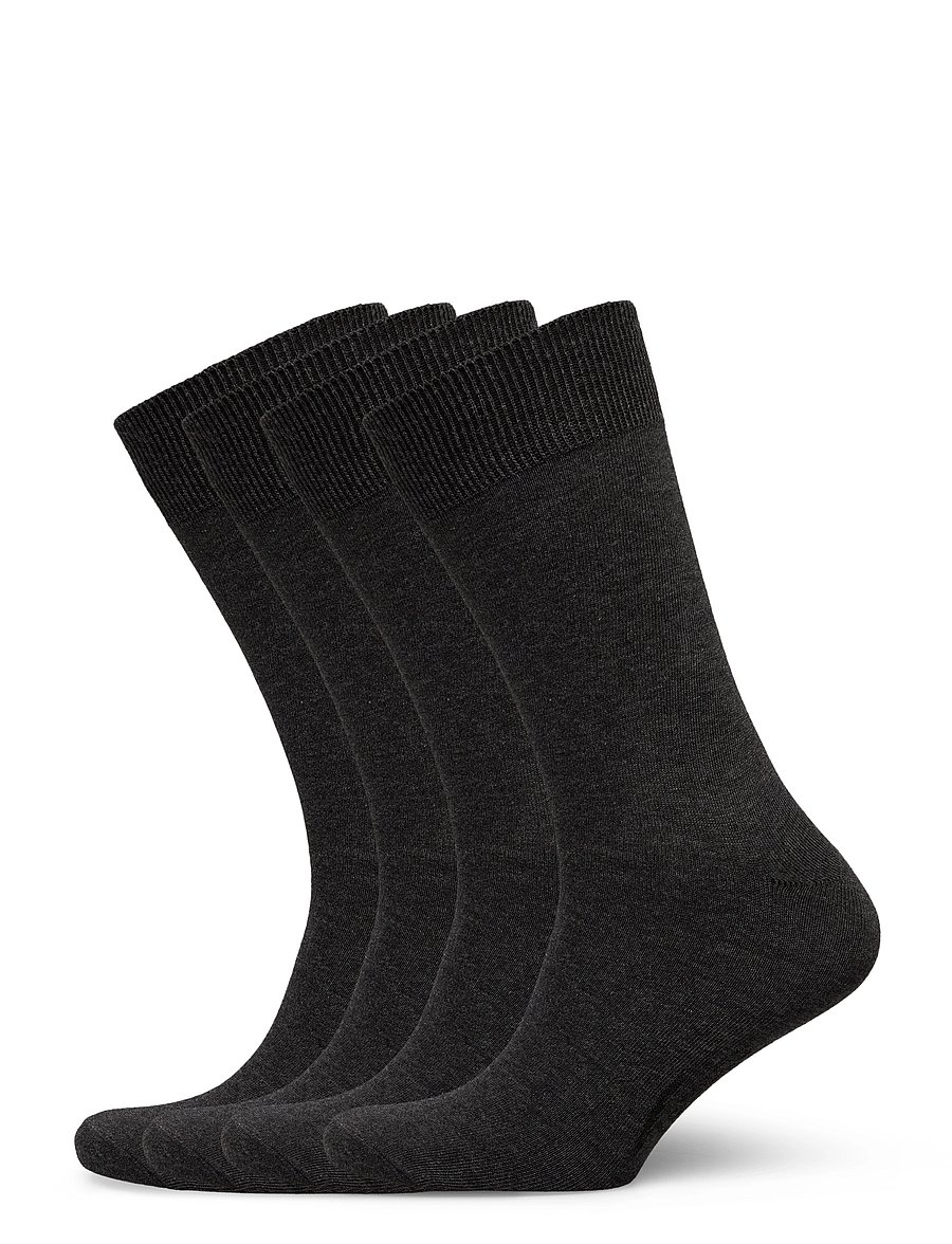 TOPECO - SOCKS 4P, COTTON - vanliga strumpor - grey - 0