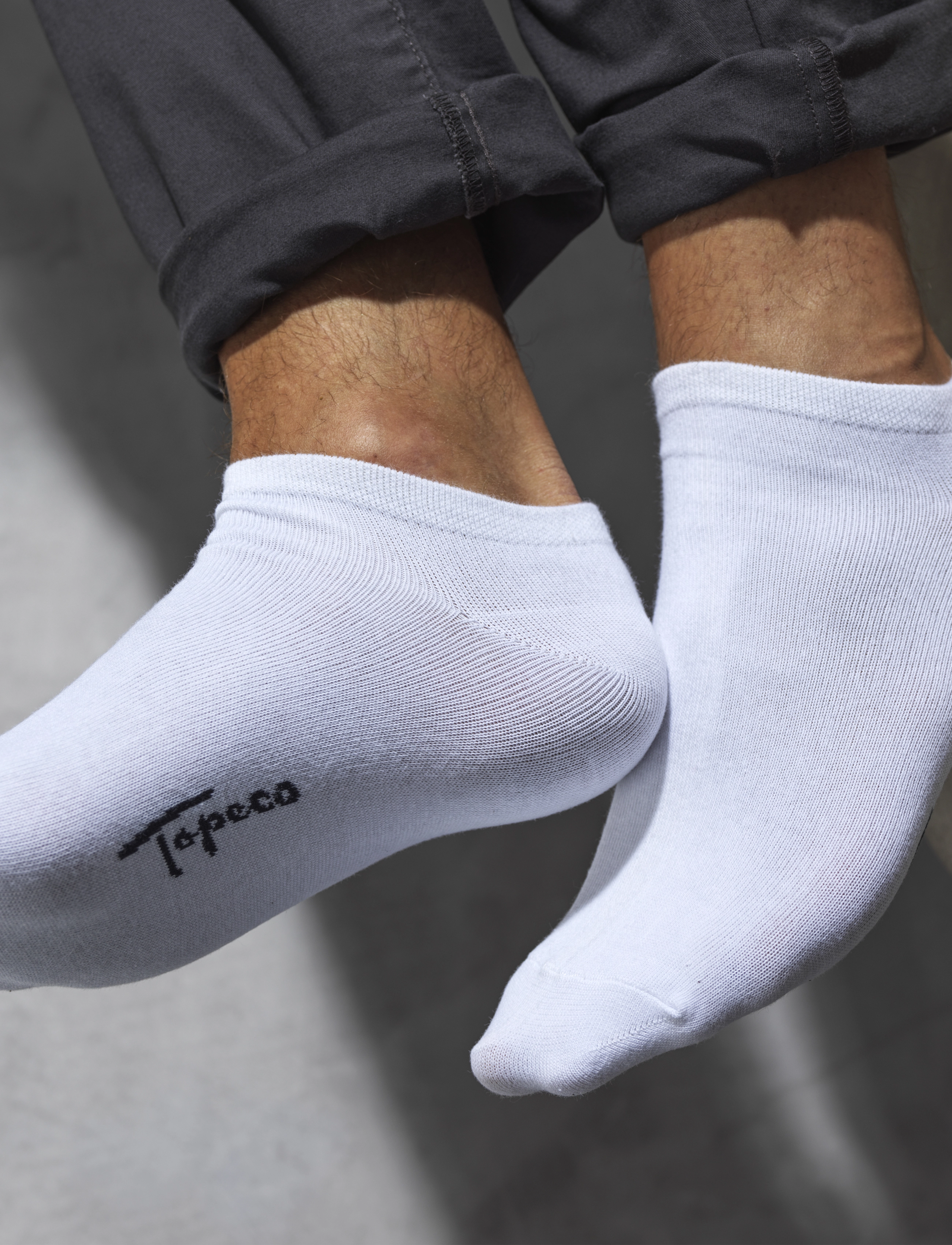 TOPECO SNEAKER SOLID, BAMBOO, 5 PC/PACK - Back to Basics - WHITE / white