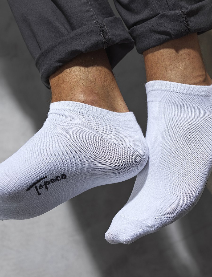 TOPECO - SNEAKER SOLID, BAMBOO, 5 PC/PACK - sneackersocken - white - 0