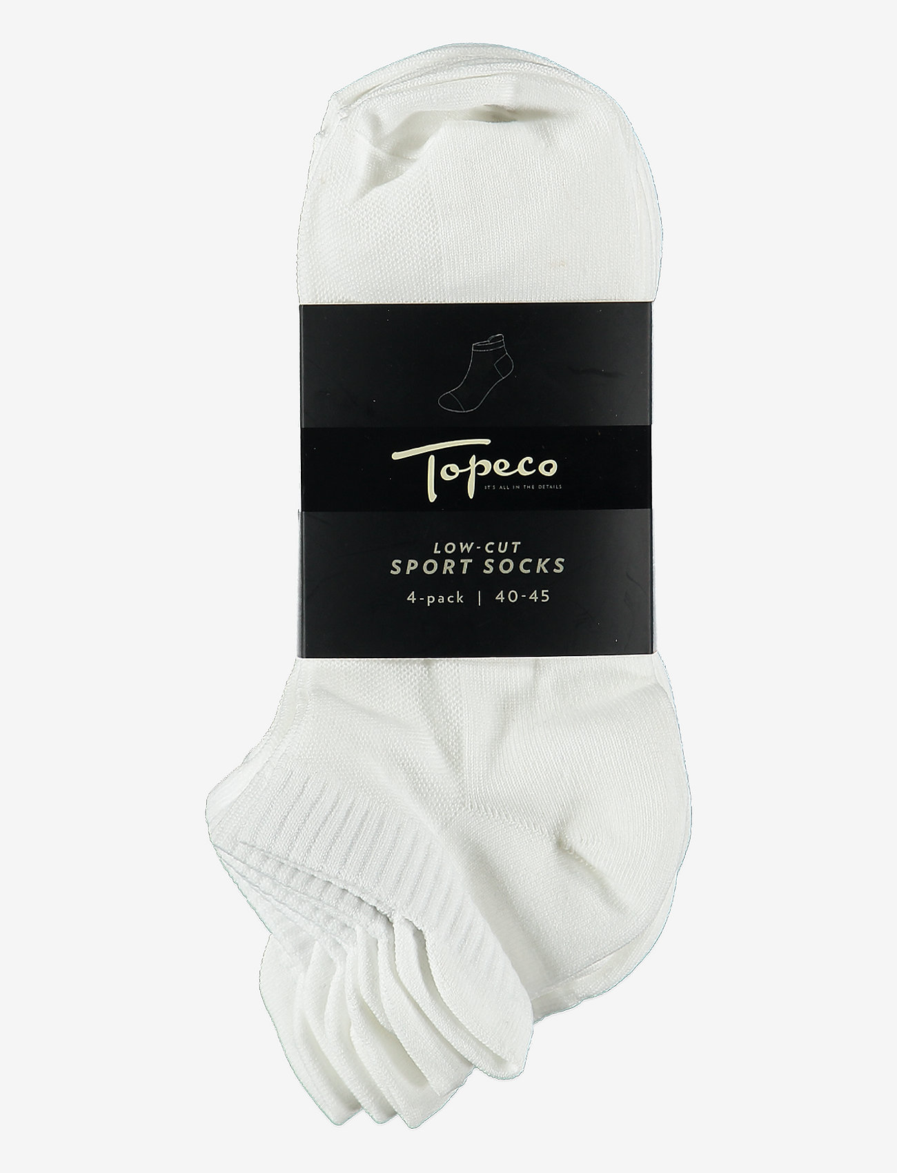 TOPECO - SPORT SOCKS, LOW-CUT 4-P, BLACK 40/45 - crew-socken - 02 - 1