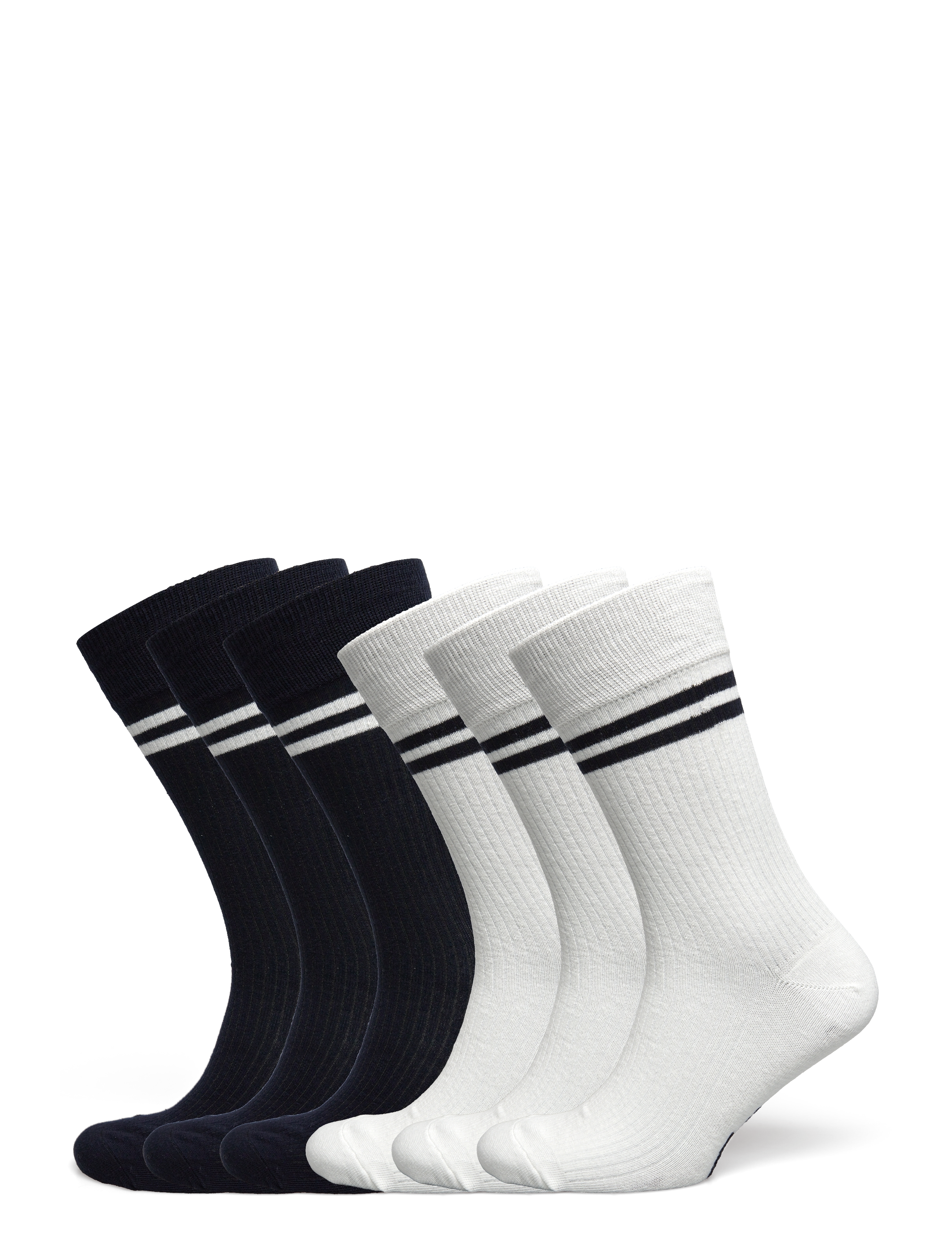 TOPECO Sock Cotton Sport Look 6-P, 3 Offwhite 3 Navy, 41-45, White, Sokker > Almindelige Sokker, Herre