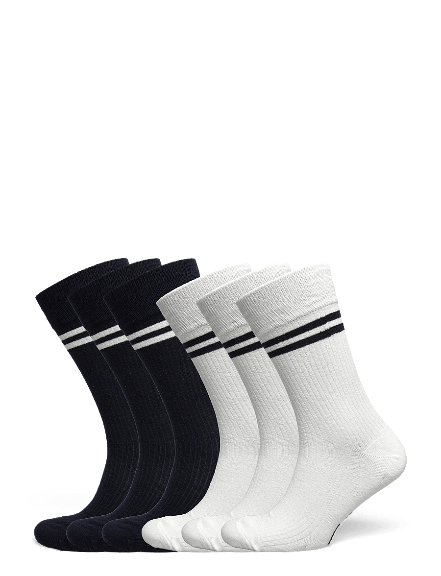 TOPECO - SOCK COTTON SPORT LOOK 6-P, 3 OFFWHITE 3 NAVY - skarpety za kostkę - multi - 0