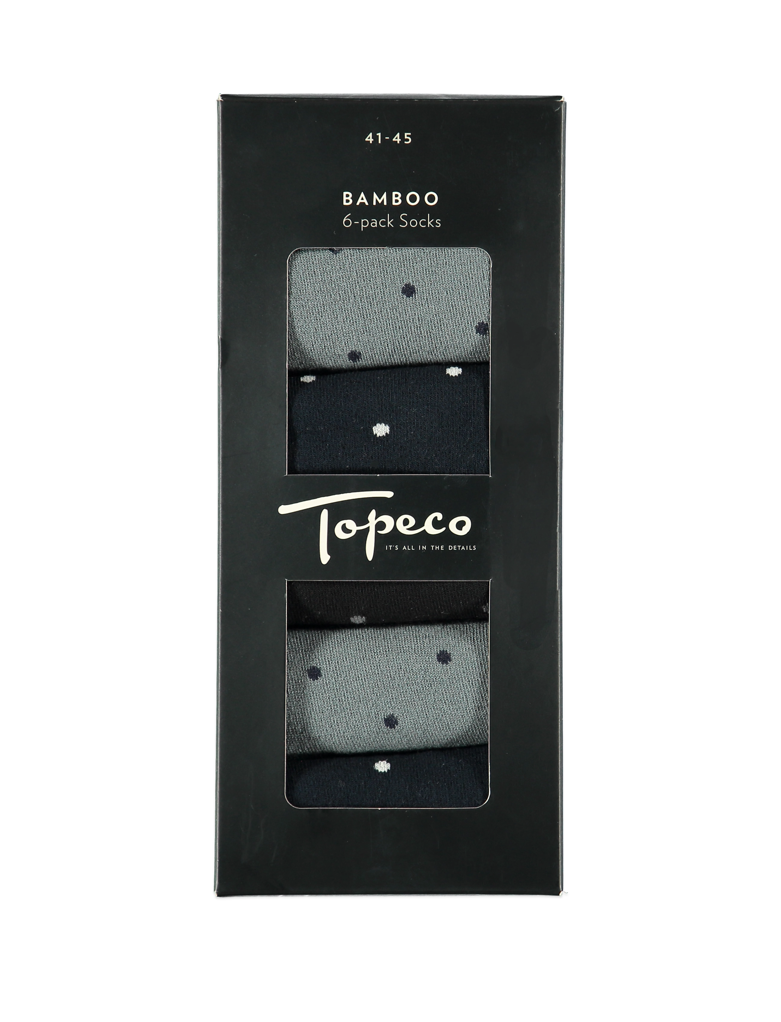 TOPECO - SOCKS 6-P, BAMBOO, MULTI DOTS 115A23 6 PC/PACK - multi - 0