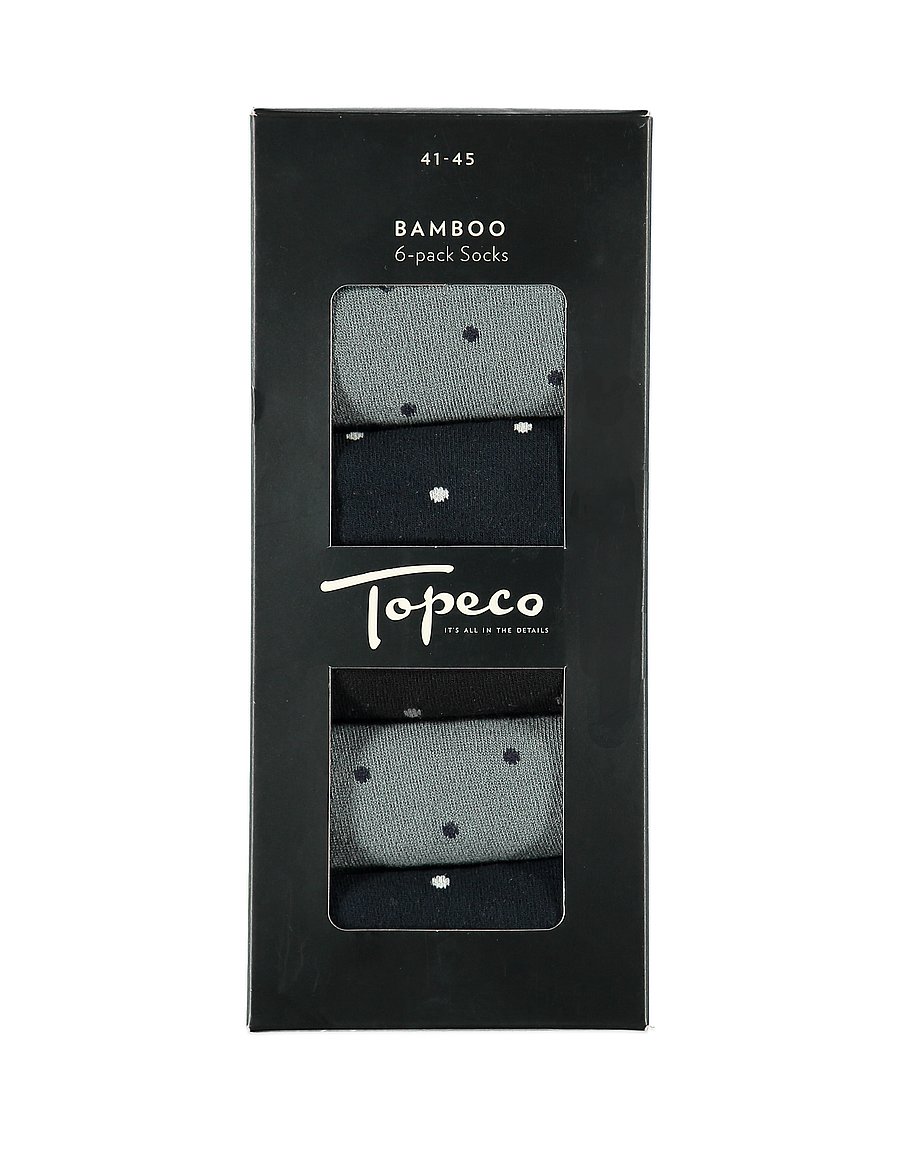 TOPECO - SOCKS 6-P, BAMBOO, MULTI DOTS 115A23 6 PC/PACK - multi - 0