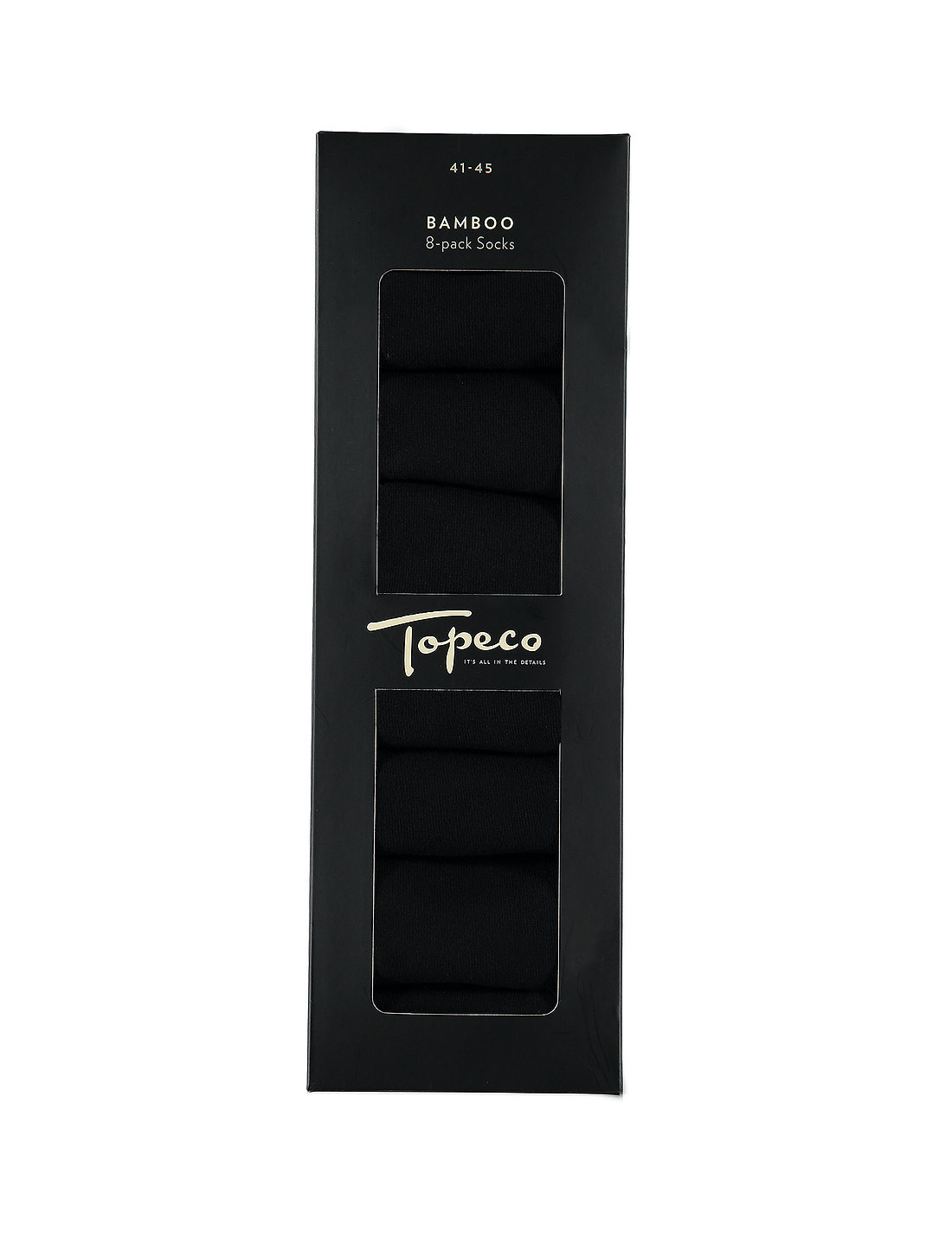 TOPECO - SOCKS 8-P BAMBOO - vanliga strumpor - black - 0