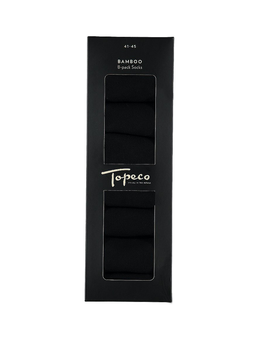 TOPECO - SOCKS 8-P BAMBOO - vanliga strumpor - black - 0