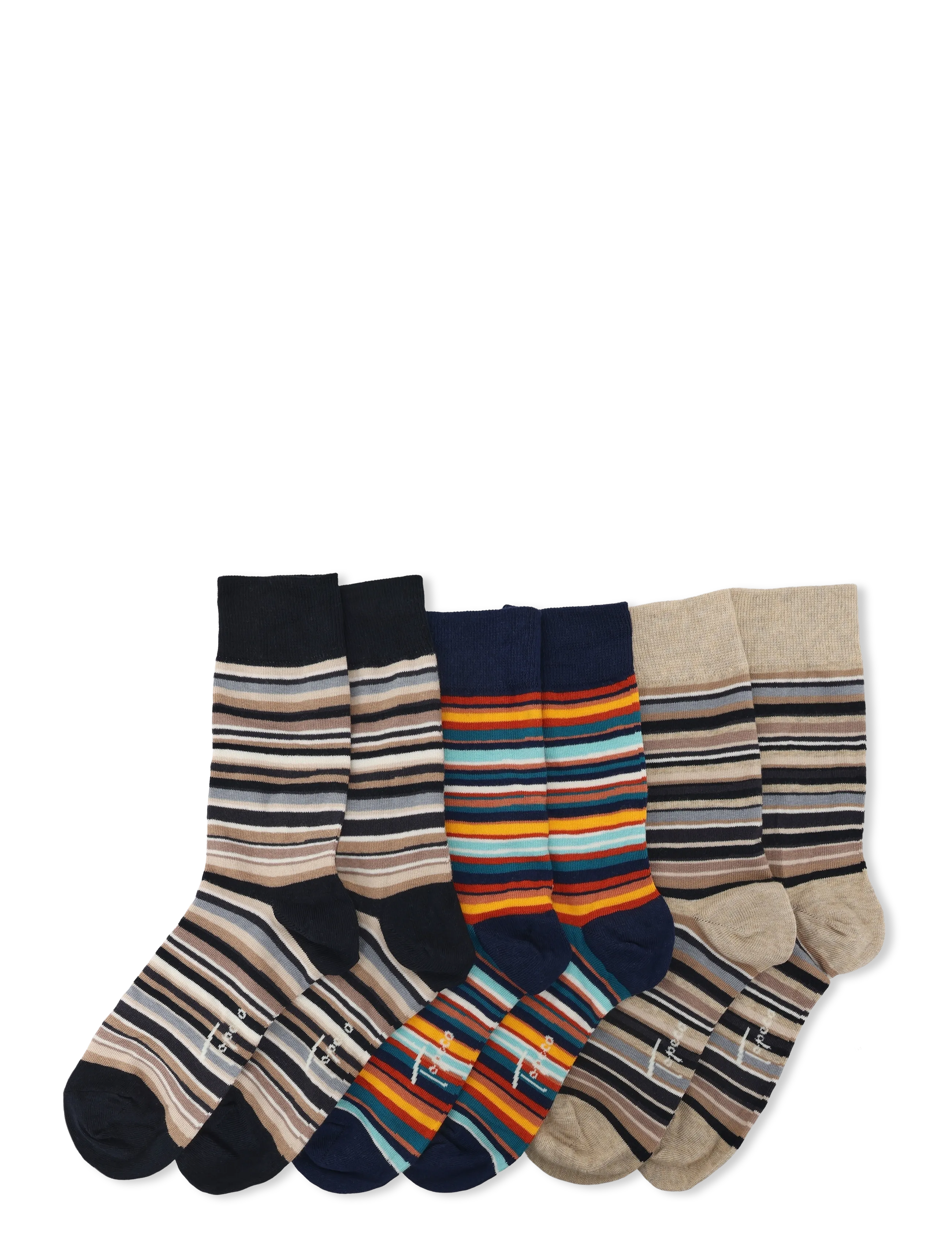 TOPECO - SOCKS 6-P, COTTON, MULTI 999S25 6 PC/PACK - crew socks - multi - 1