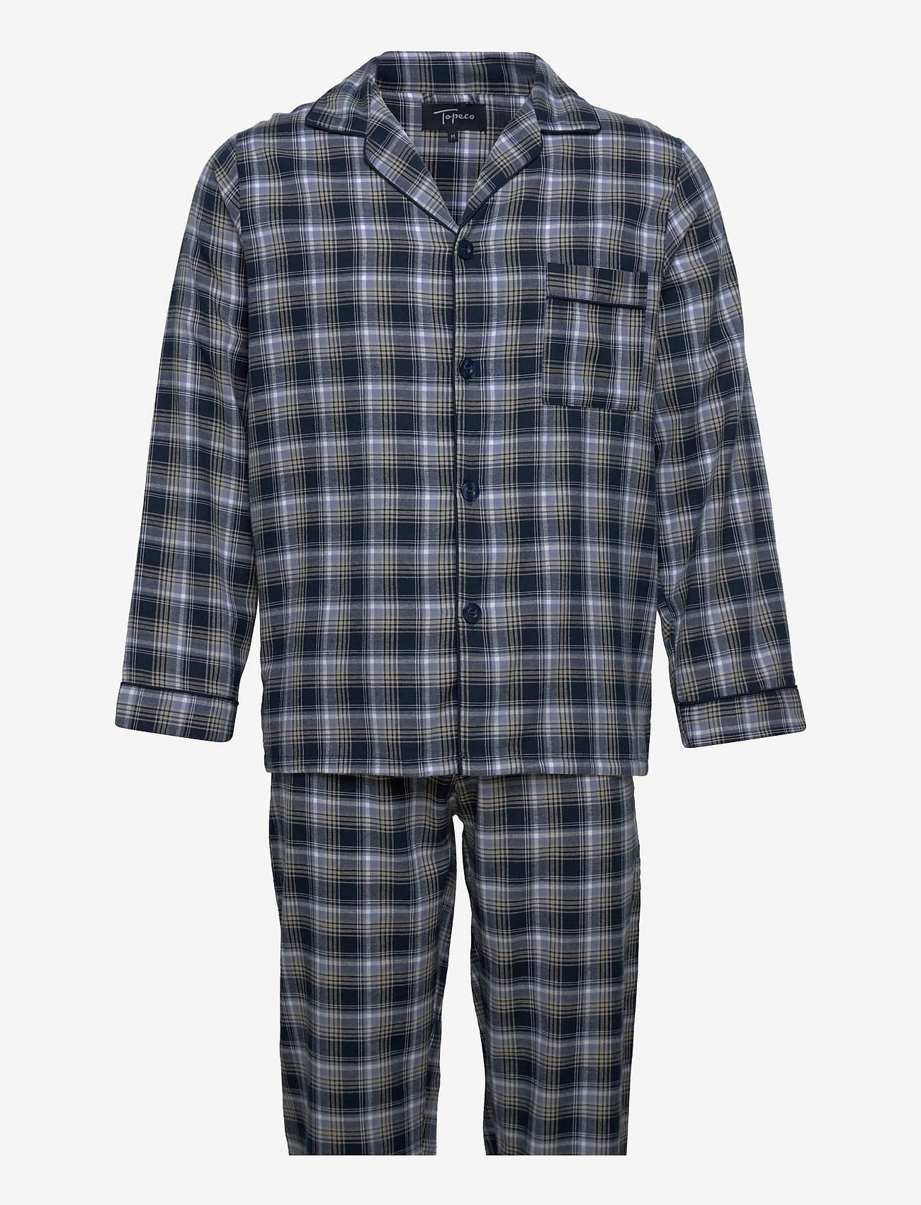 TOPECO - MENS FLANELL PYJAMA - pyjamasset - navy blue - 0