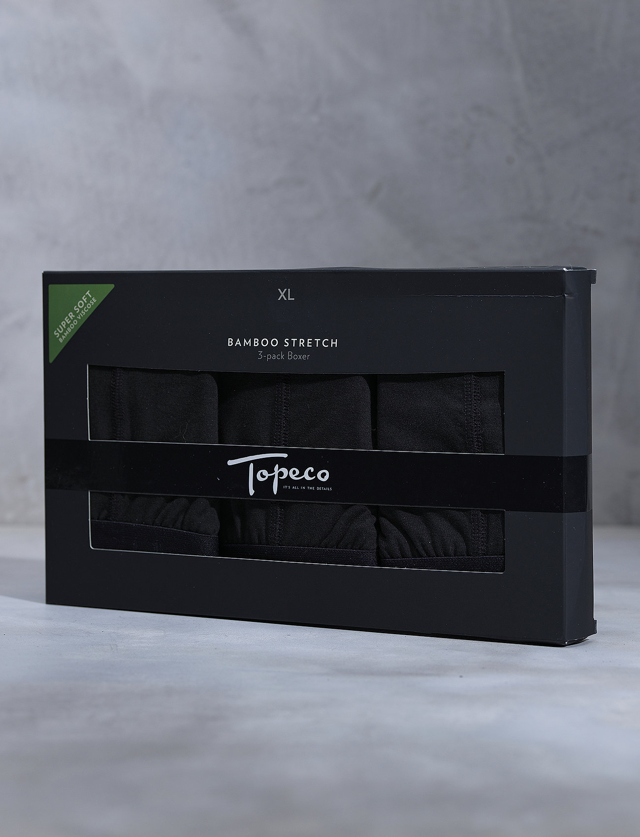 TOPECO - MEN'S BAMBOO BOXER 3-P - laveste priser - black - 1