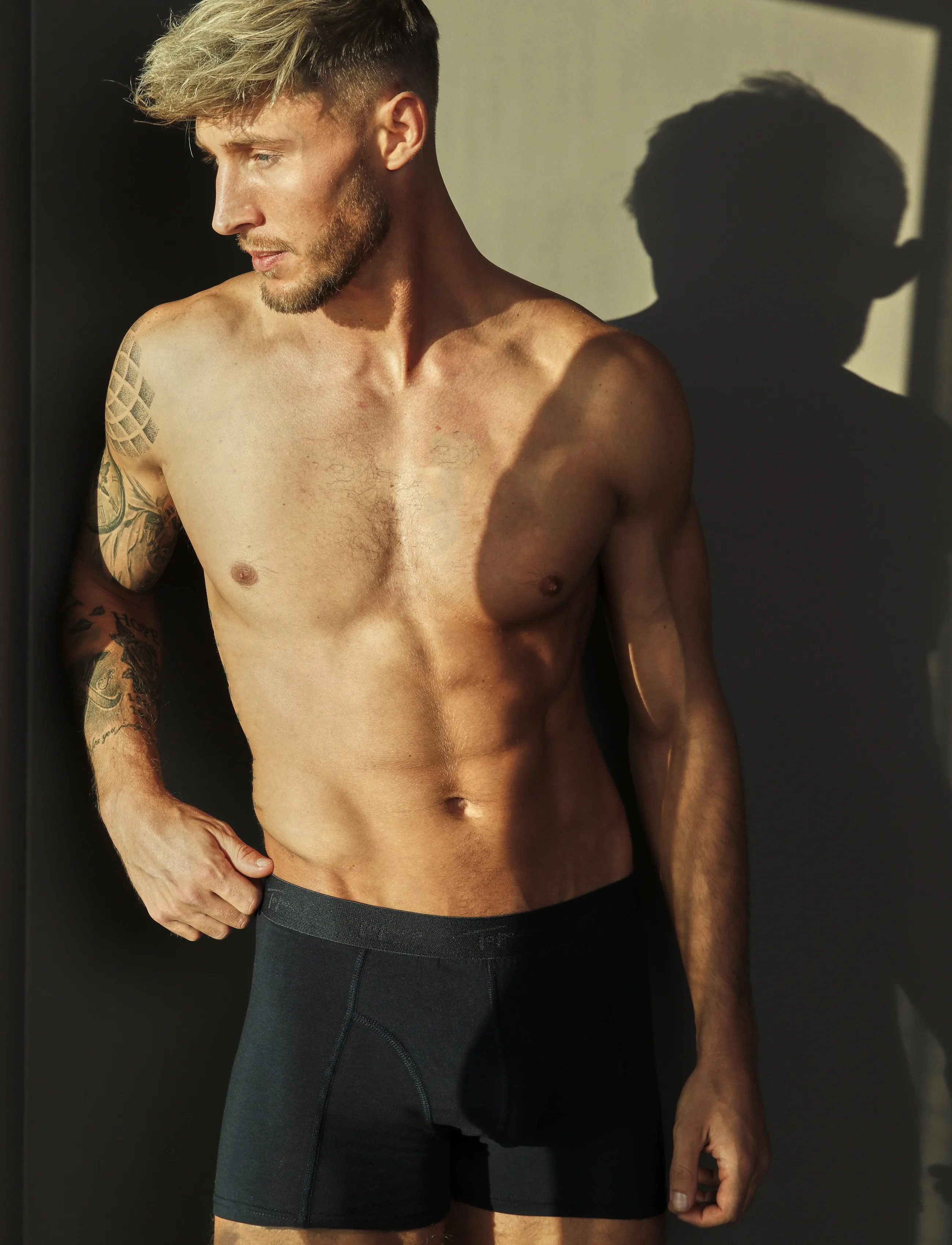 TOPECO MEN'S BAMBOO BOXER 3-P - Back to Basics - BLACK / black