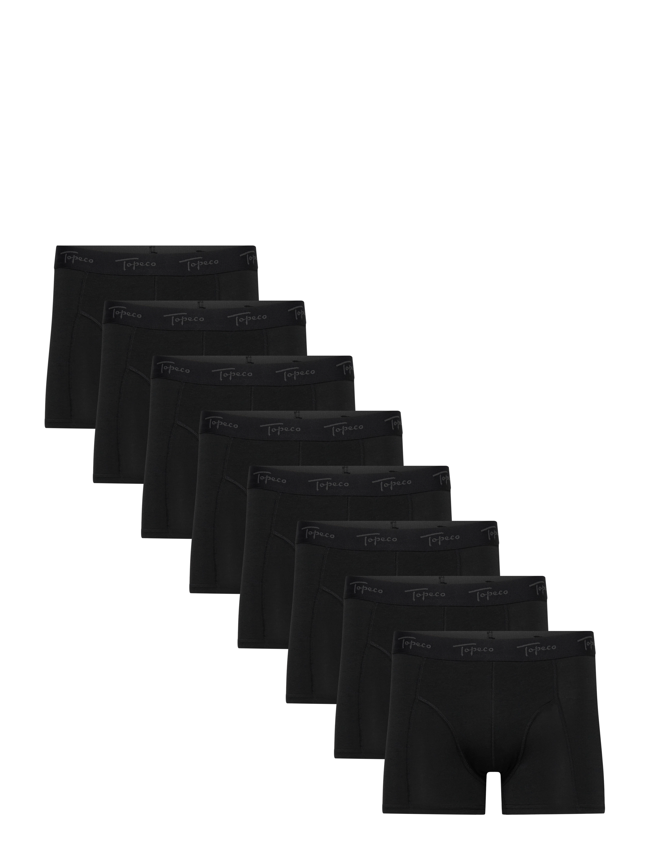 TOPECO Herren's Regular Boxer 8-P, Mixed Schwarz - L - Herren