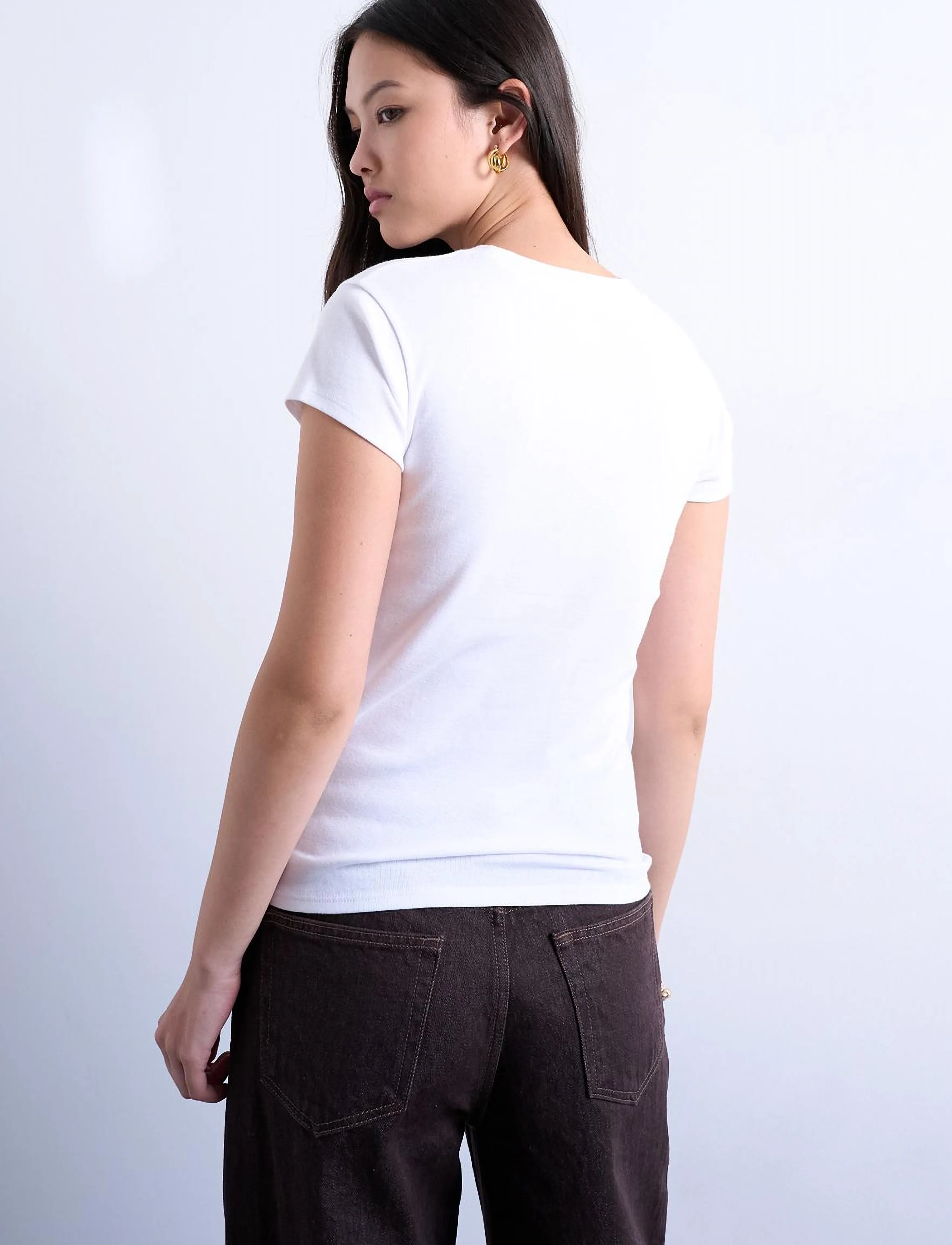 Topshop - TSEVERYDAY SS TOP JRS NOOS - t-shirts - snow white - 4