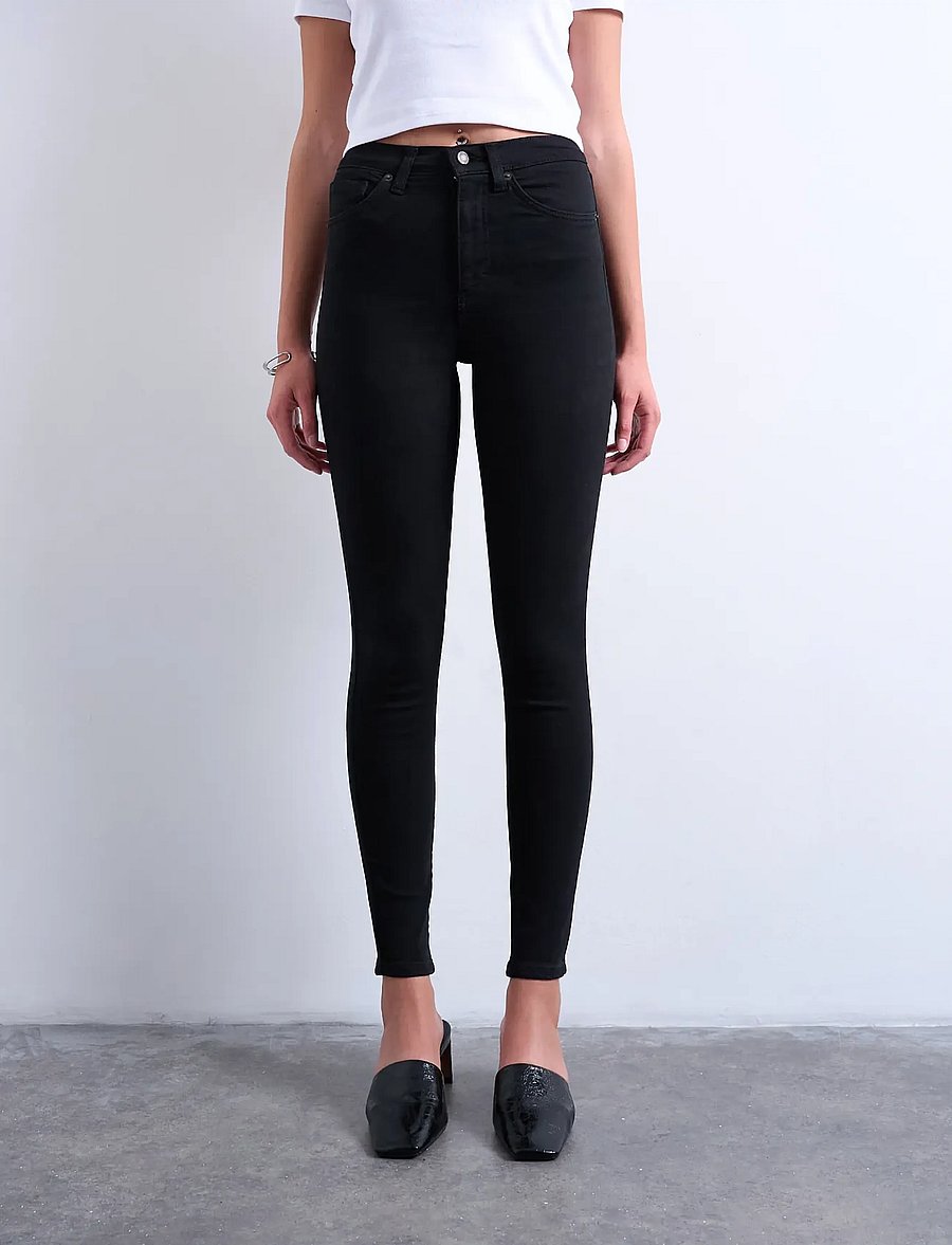 Topshop - TSJAMIE HR SLIM DNM JEANS BL NOOS - skinny jeans - black denim - 0