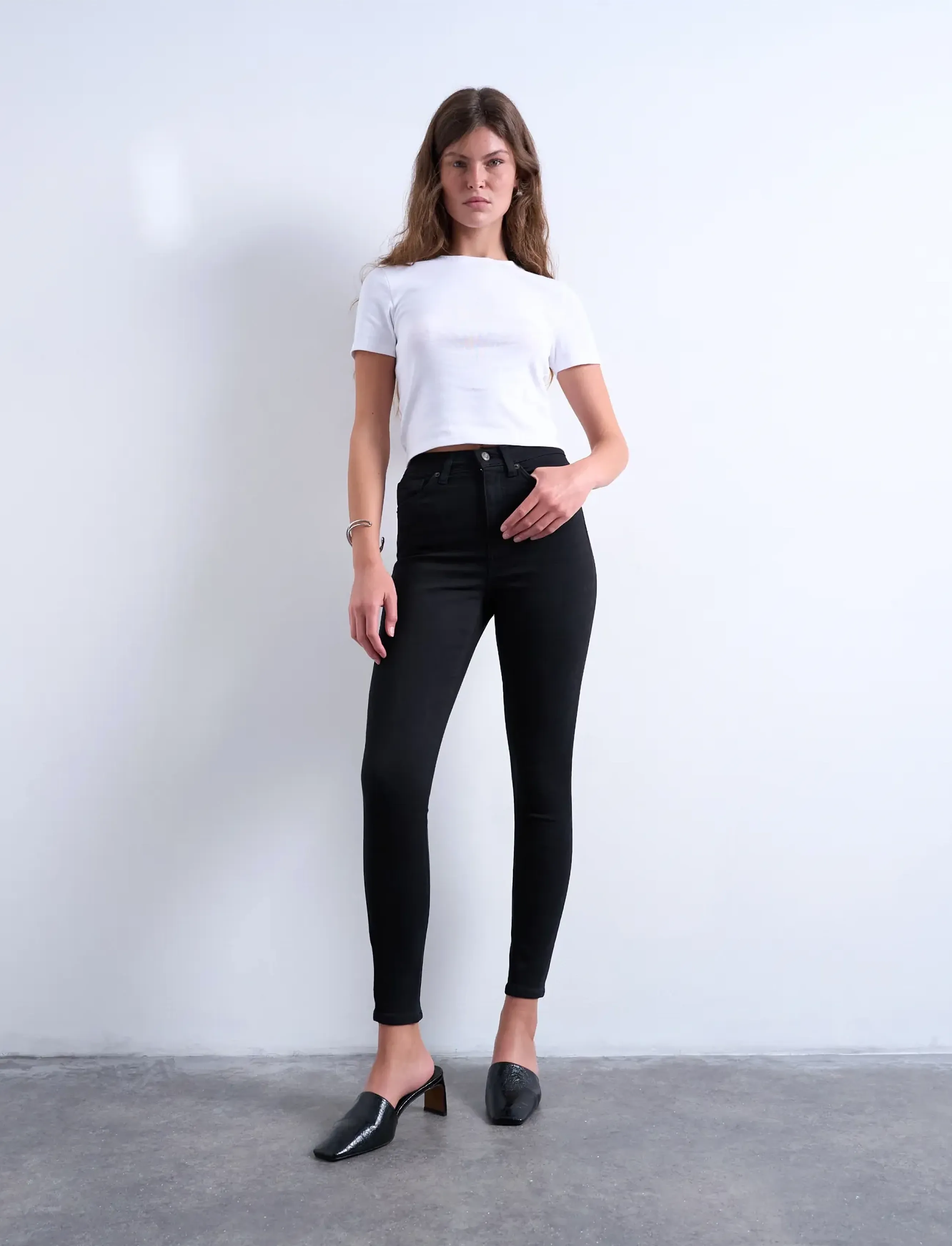 Topshop - TSJAMIE HR SLIM DNM JEANS BL NOOS - skinny jeans - black denim - 5