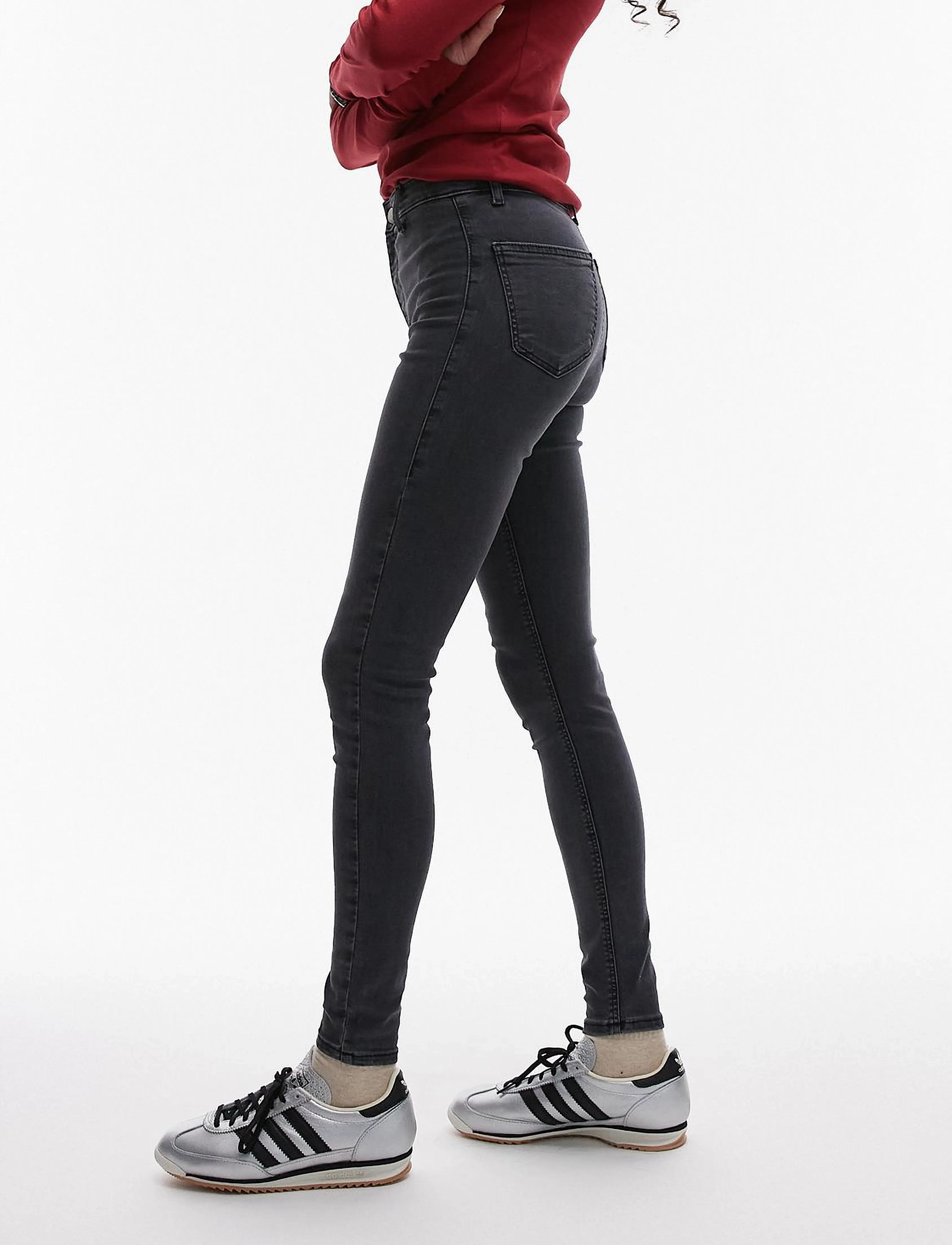 Topshop TSJONI HR SKINNY DNM JEANS BLW NOOS - Jeans - BLACK DENIM / black