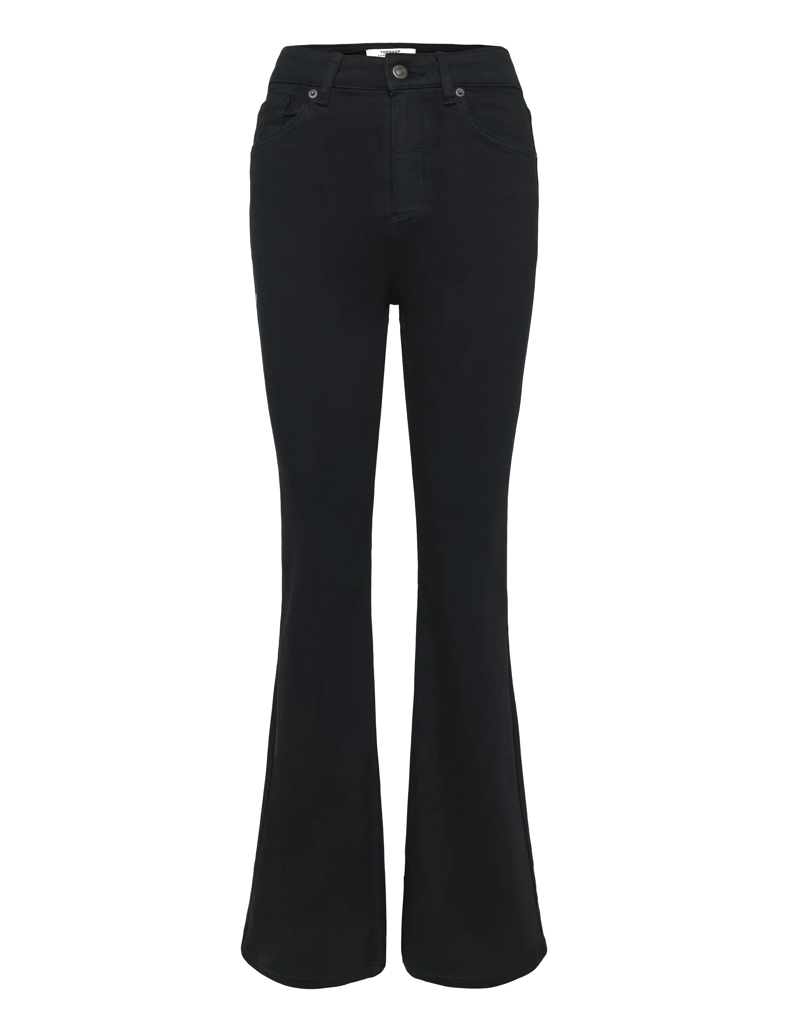 Topshop Tsjamie Hr Flare Dnm Jeans Bl Noos, Højtaljede Flared Jeans, Sort, Str: 26 x 32