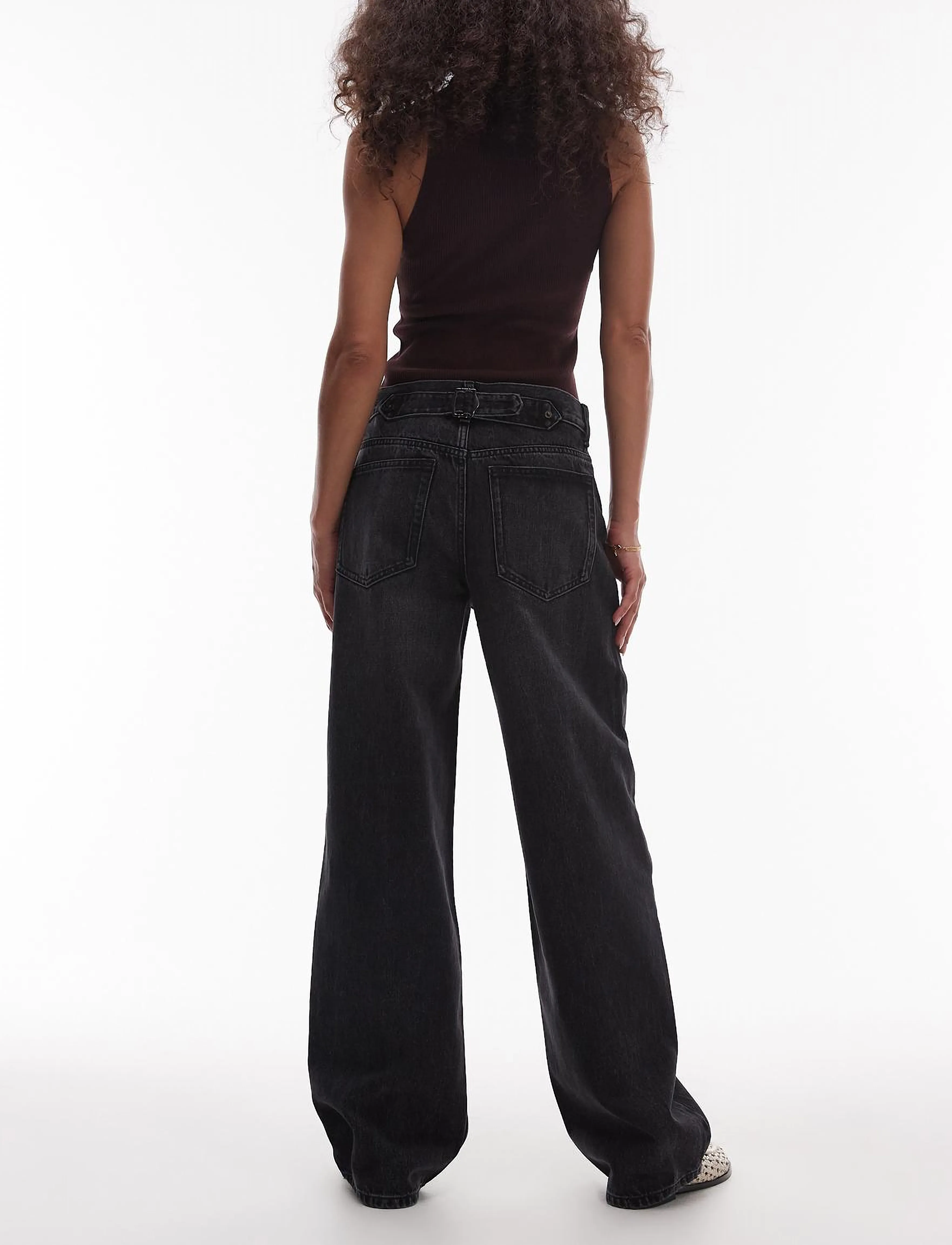 Topshop - TSCINCH LR WIDE DNM JEANS BLW NOOS - brede jeans - black denim - 3