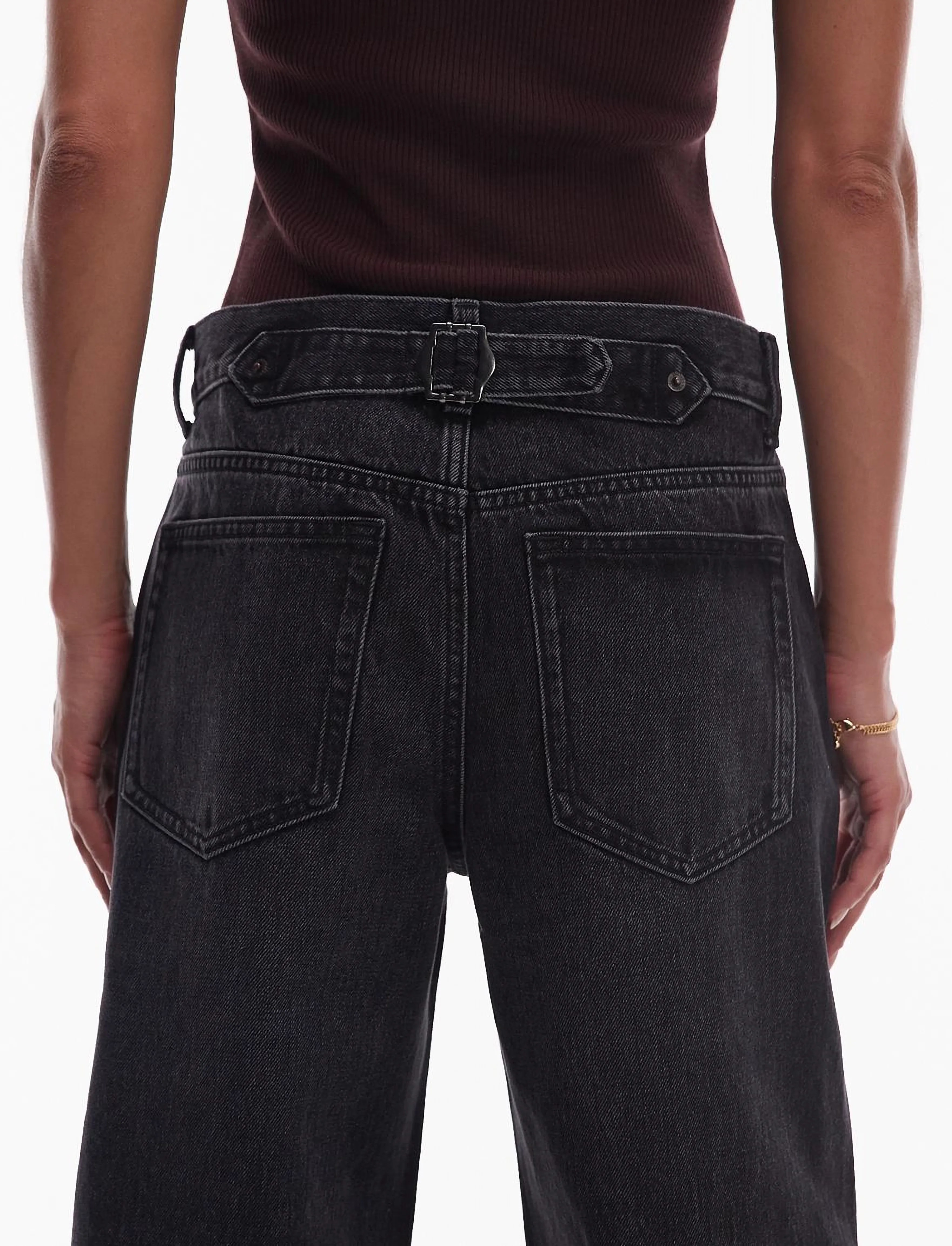 Topshop - TSCINCH LR WIDE DNM JEANS BLW NOOS - brede jeans - black denim - 4