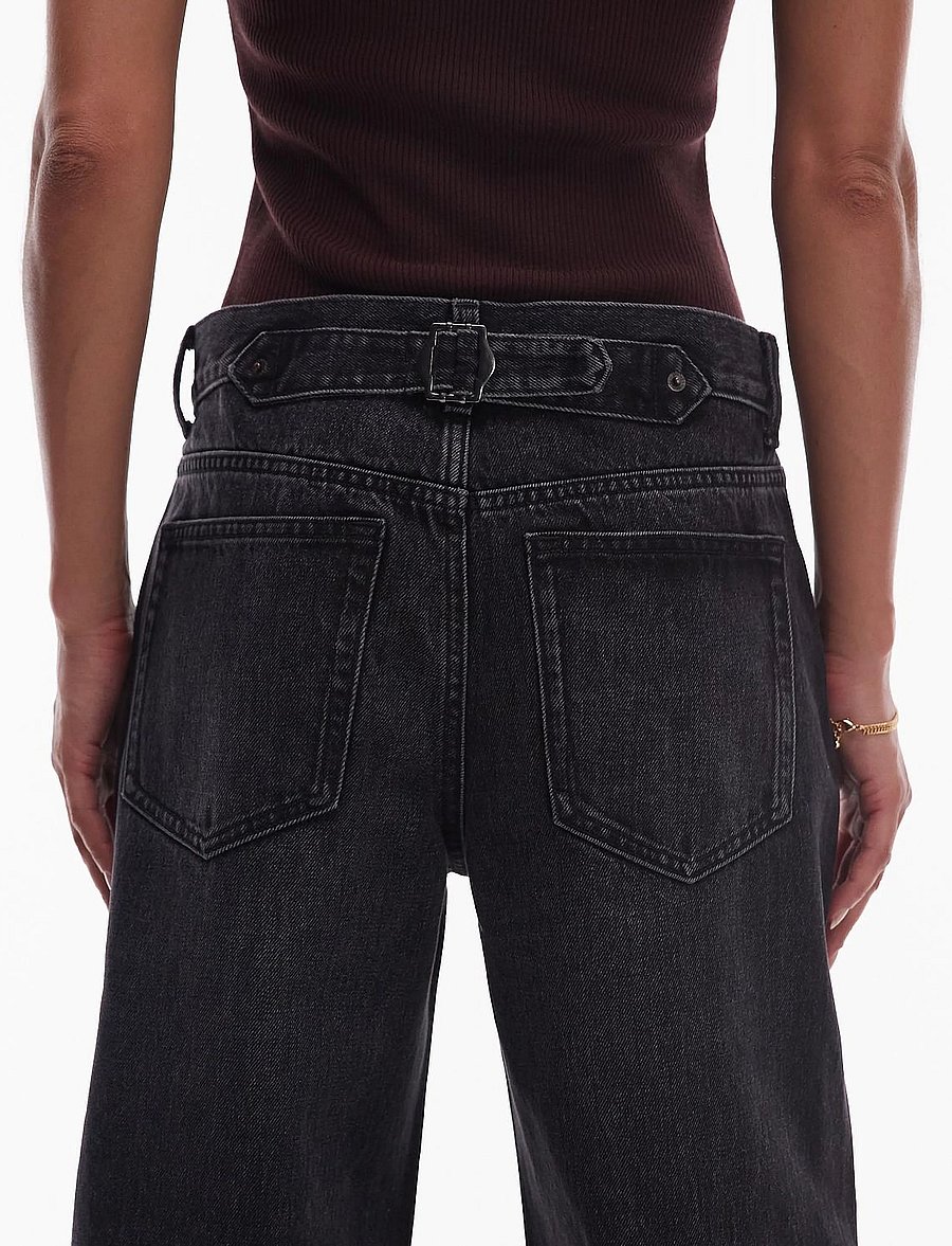 Topshop - TSCINCH LR WIDE DNM JEANS BLW NOOS - brede jeans - black denim - 4