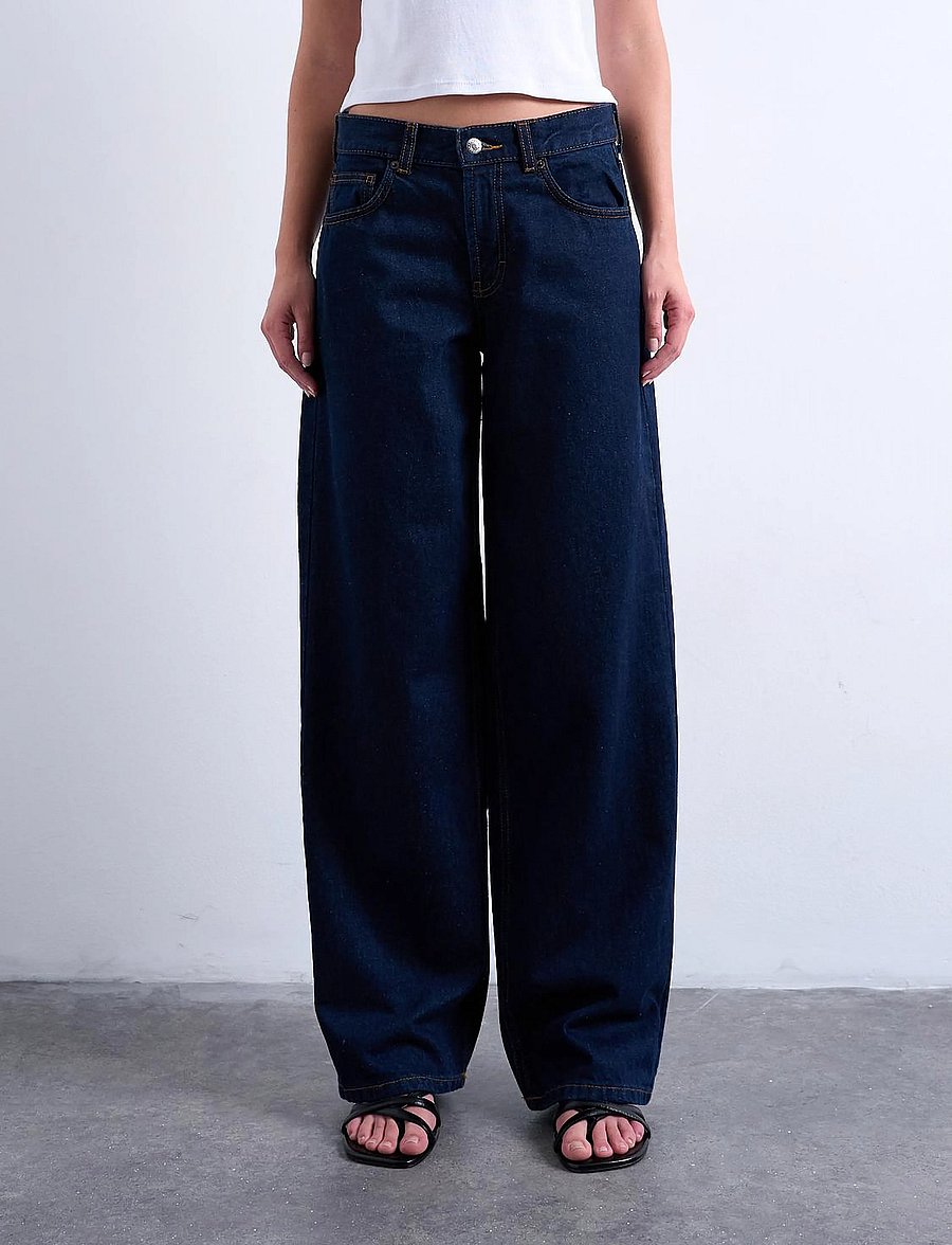 Topshop - TSCINCH LR WIDE DNM JEANS DB NOOS - laia säärega teksad - dark blue denim - 3