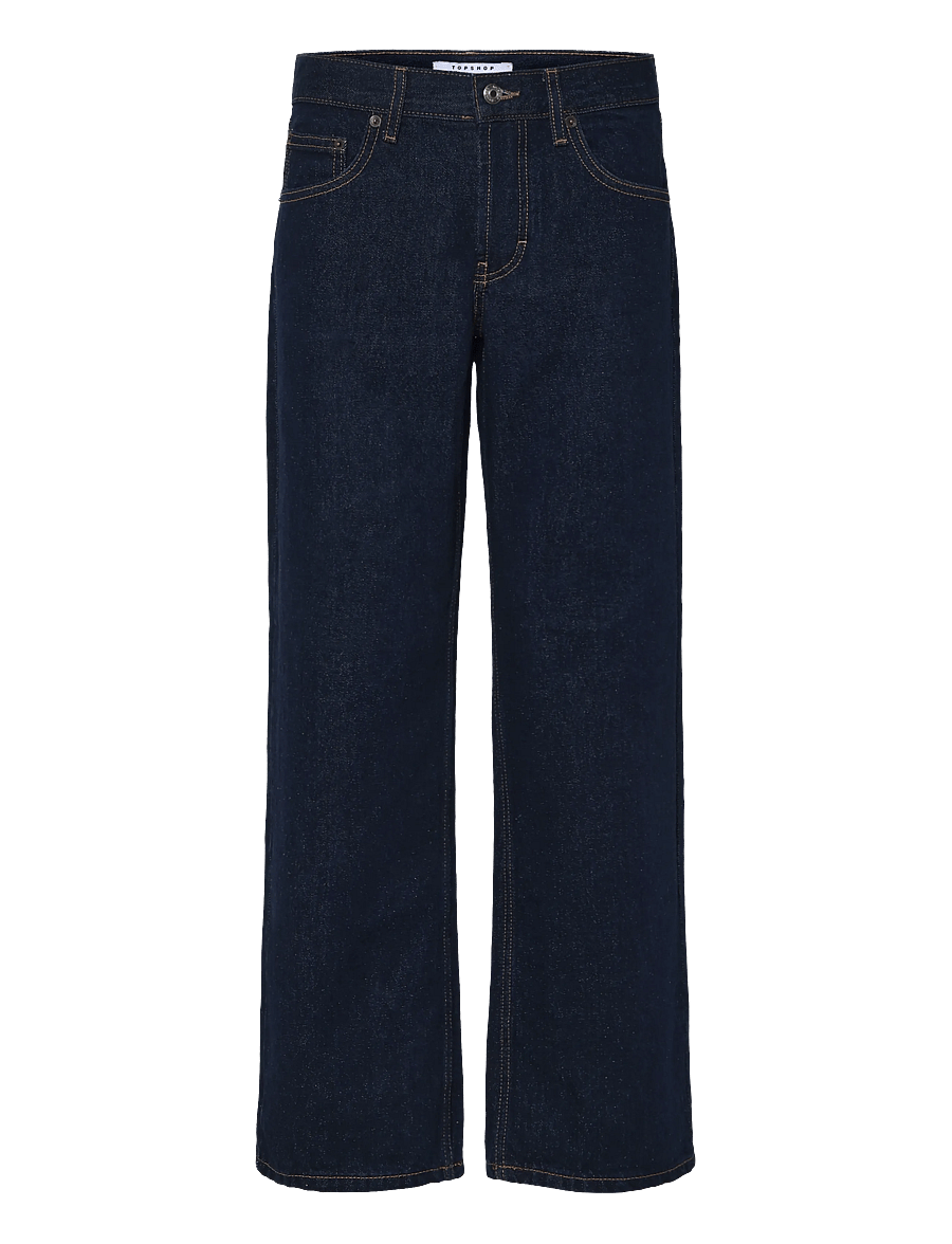 Topshop - TSEMBER LR WIDE DNM JEANS DB NOOS - vida jeans - dark blue denim - 0