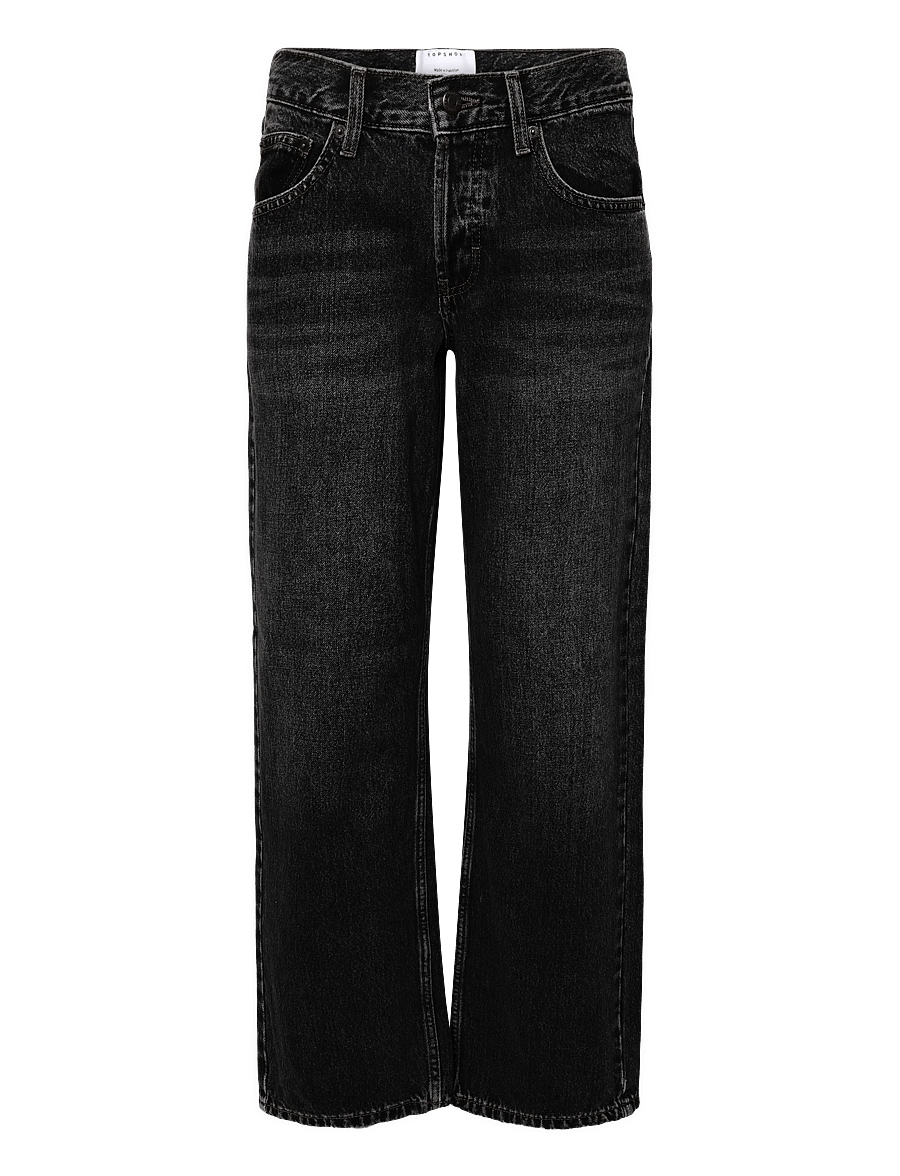 Topshop - TSEMBER LR WIDE DNM JEANS BLW NOOS - brede jeans - black denim - 0