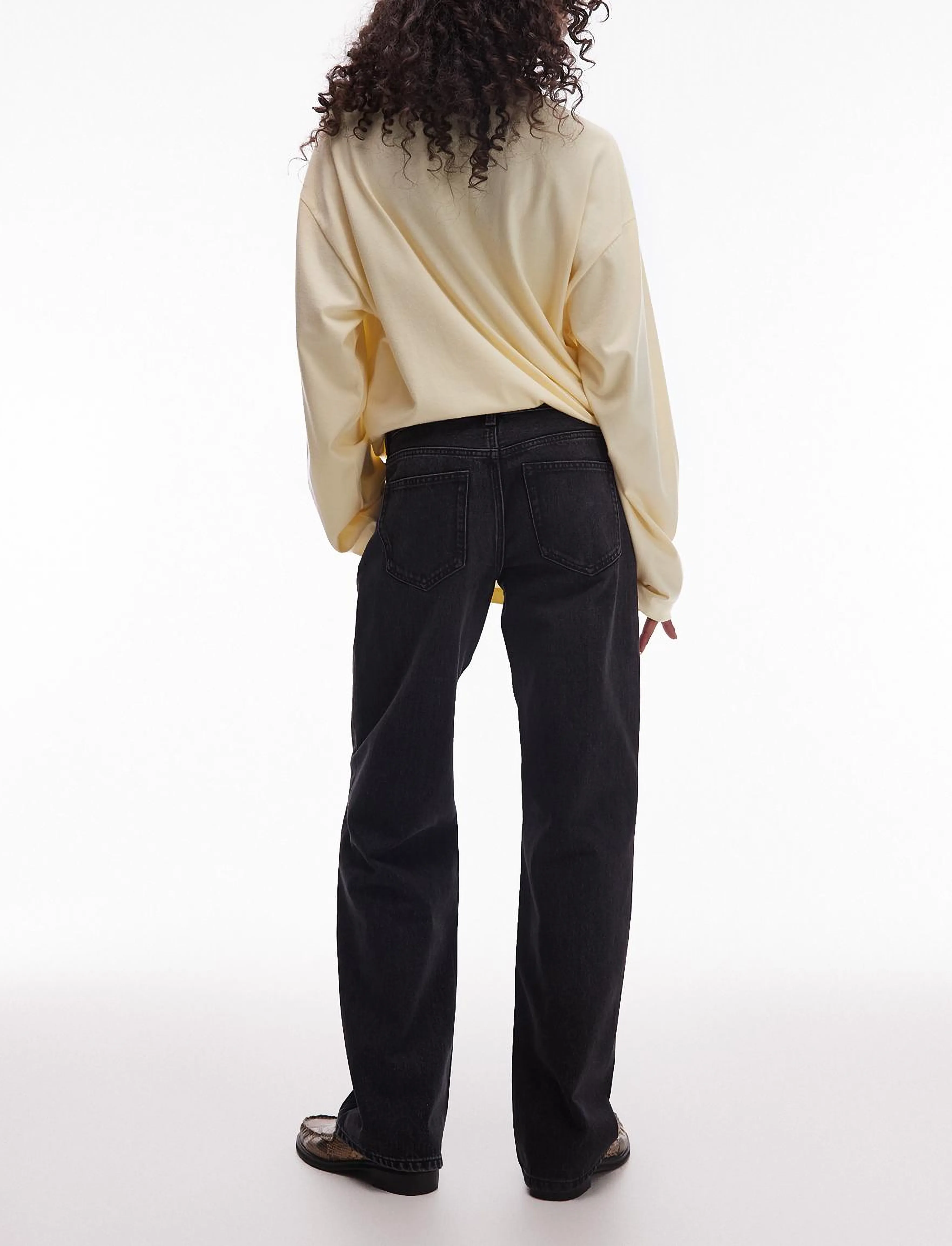 Topshop - TSEMBER LR WIDE DNM JEANS BLW NOOS - wide leg jeans - black denim - 3