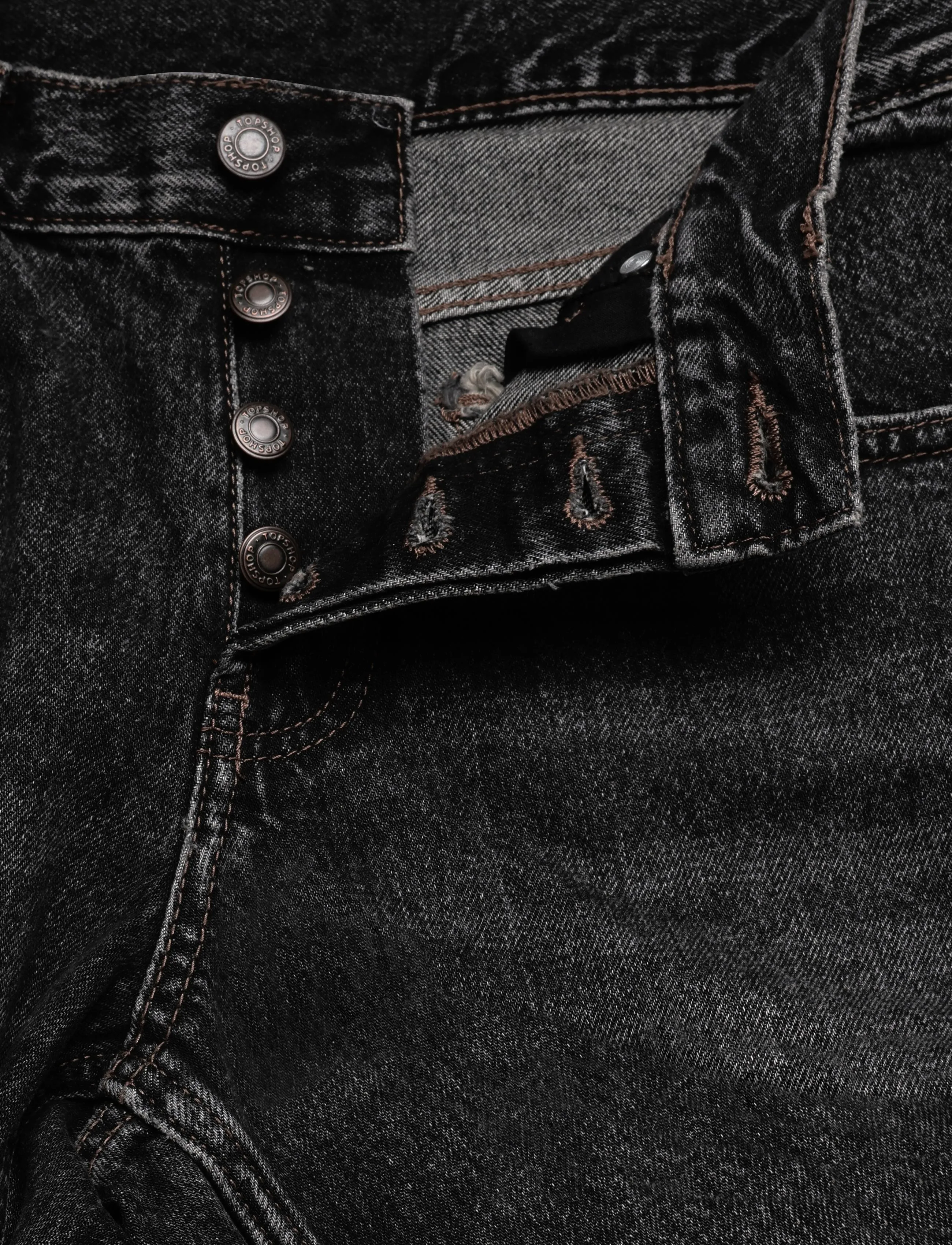 Topshop - TSEMBER LR WIDE DNM JEANS BLW NOOS - brede jeans - black denim - 3