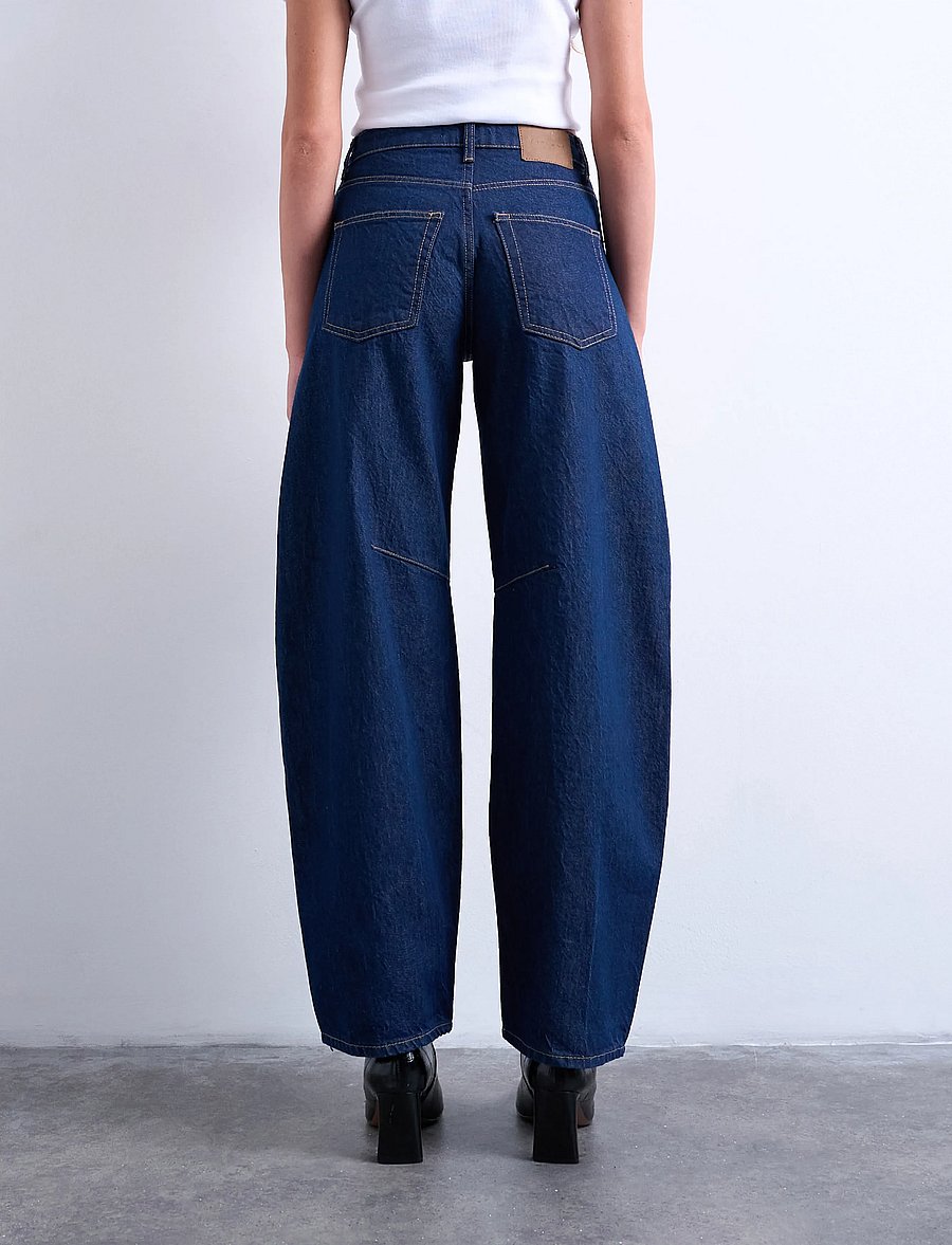 Topshop - TSBARREL HR DENIM JEANS DB NOOS - barrel jeans - dark blue denim - 3