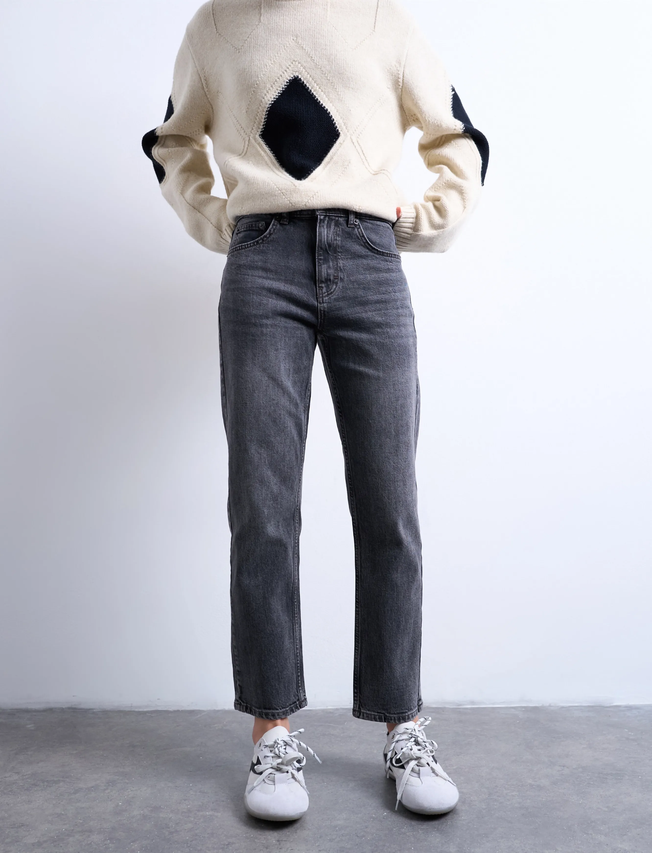 Topshop - TSKARLA MR STR DNM JEANS BLW - gerade jeans - black denim - 4