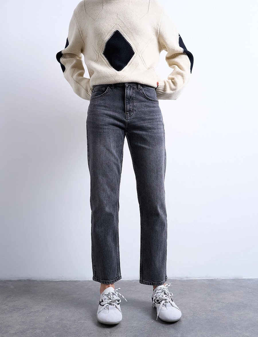 Topshop - TSKARLA MR STR DNM JEANS BLW - gerade jeans - black denim - 4