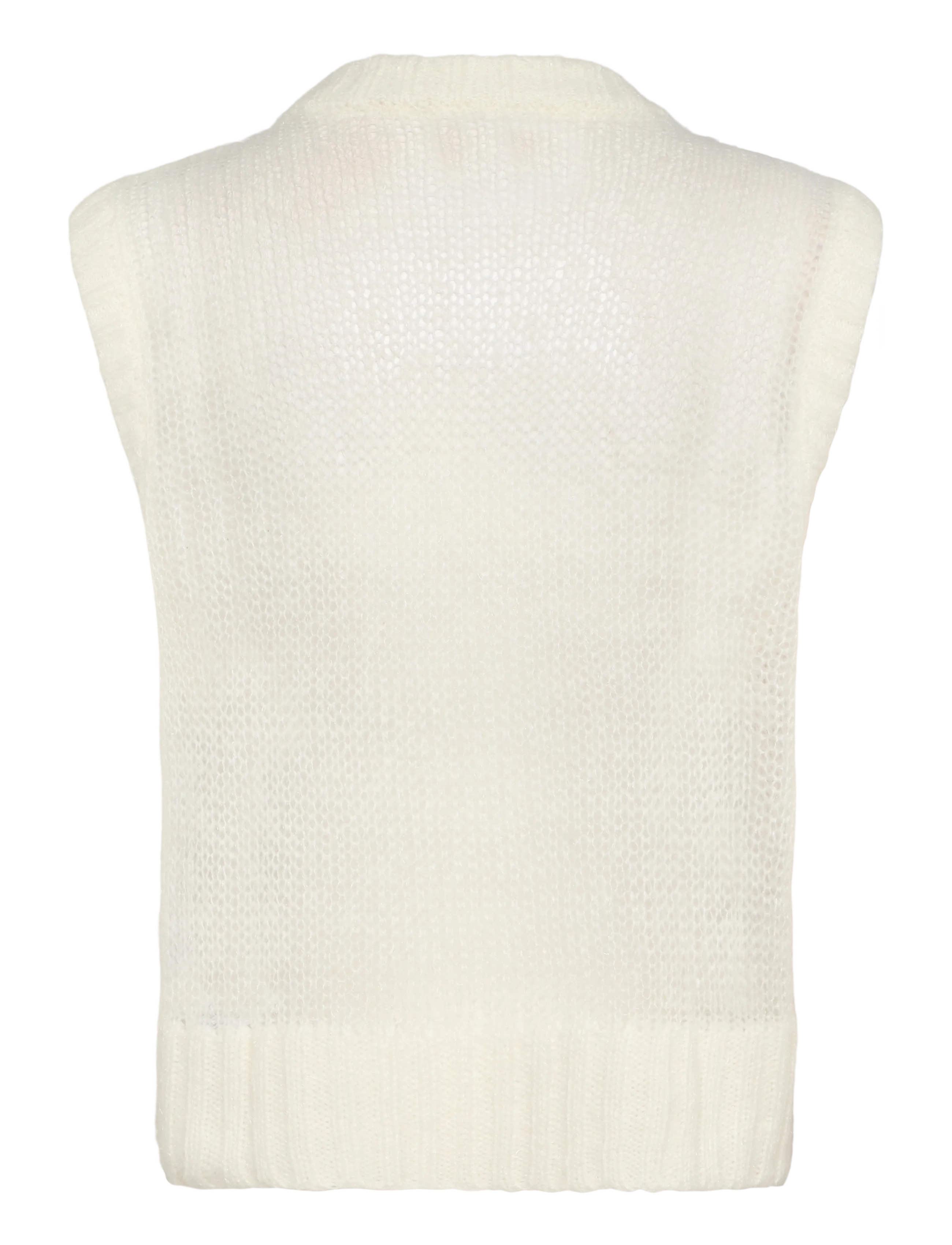 Topshop - TSJOSEPHINE EMB. SL O-NECK VEST - strickwesten - pearled ivory - 1