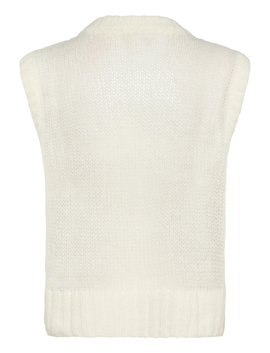 Topshop - TSJOSEPHINE EMB. SL O-NECK VEST - strickwesten - pearled ivory - 1