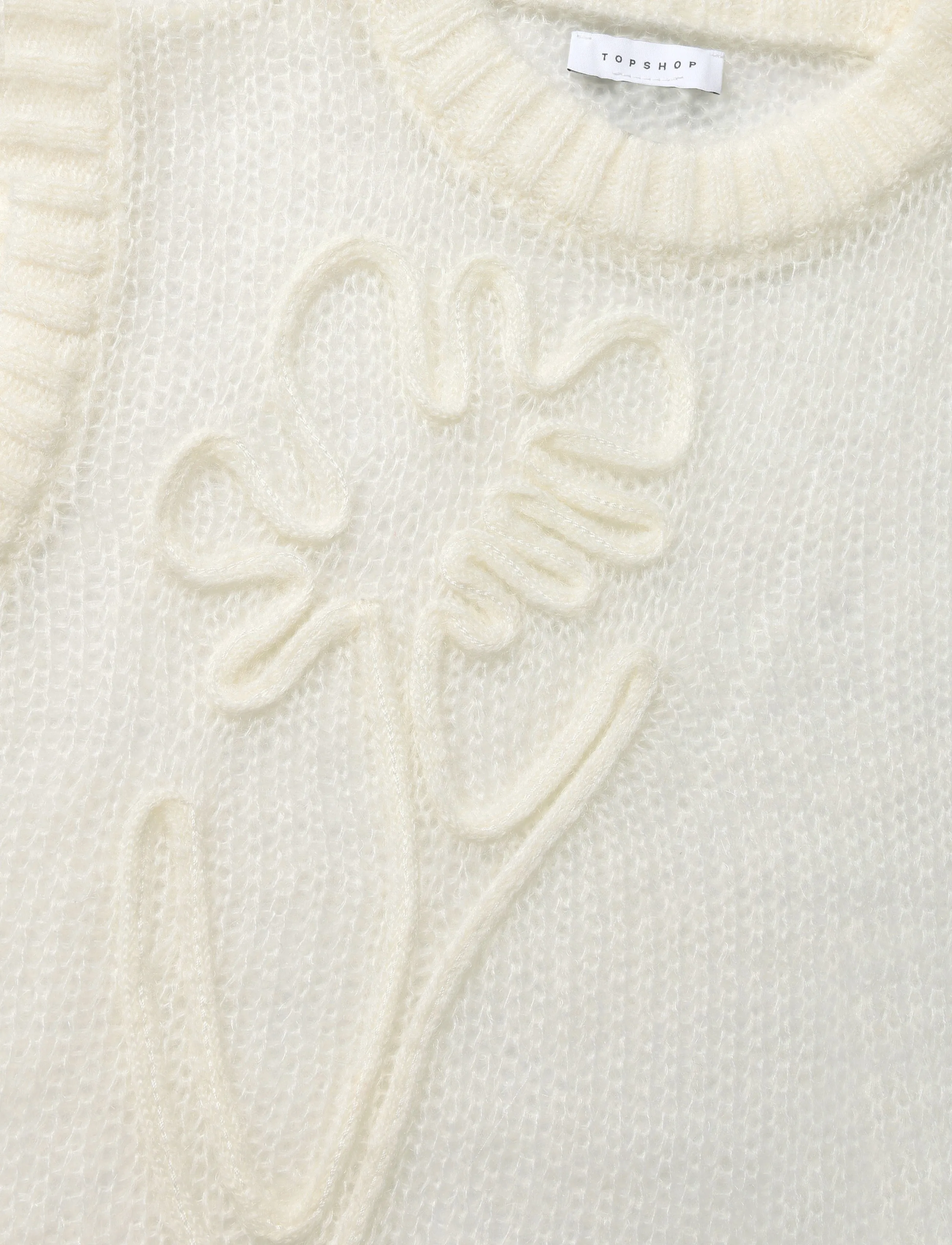 Topshop - TSJOSEPHINE EMB. SL O-NECK VEST - strickwesten - pearled ivory - 2