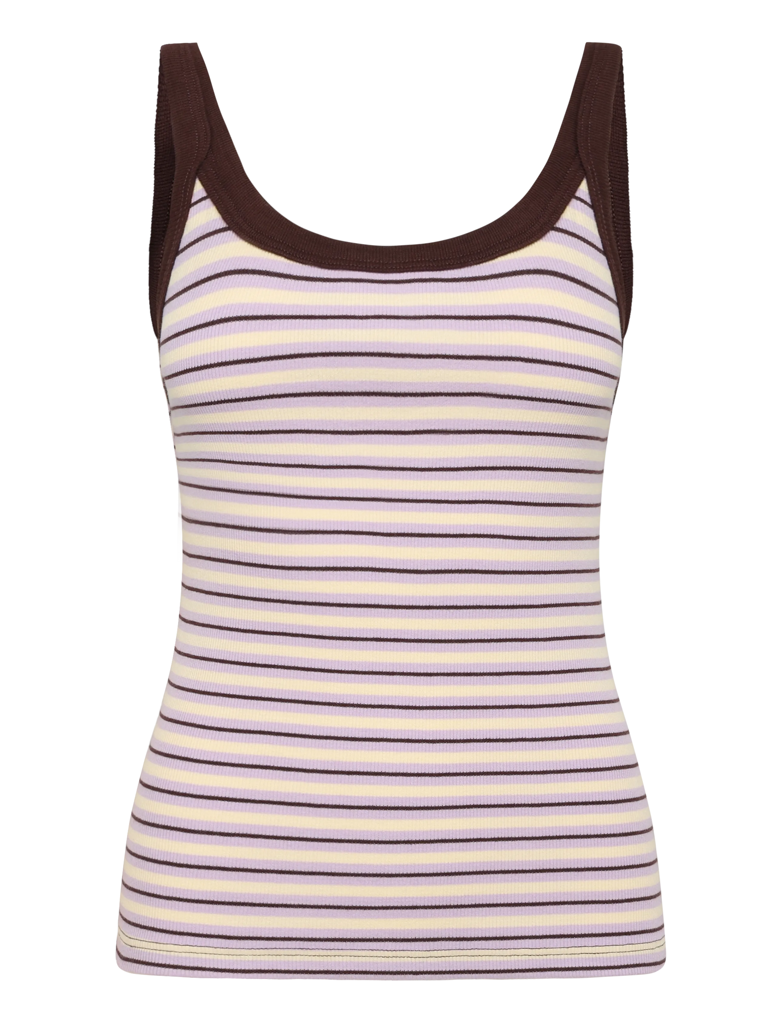 TOPSHOP Tsmolly Sl Stripe Scoop Rib Vest Jrs Lila - L - Damen
