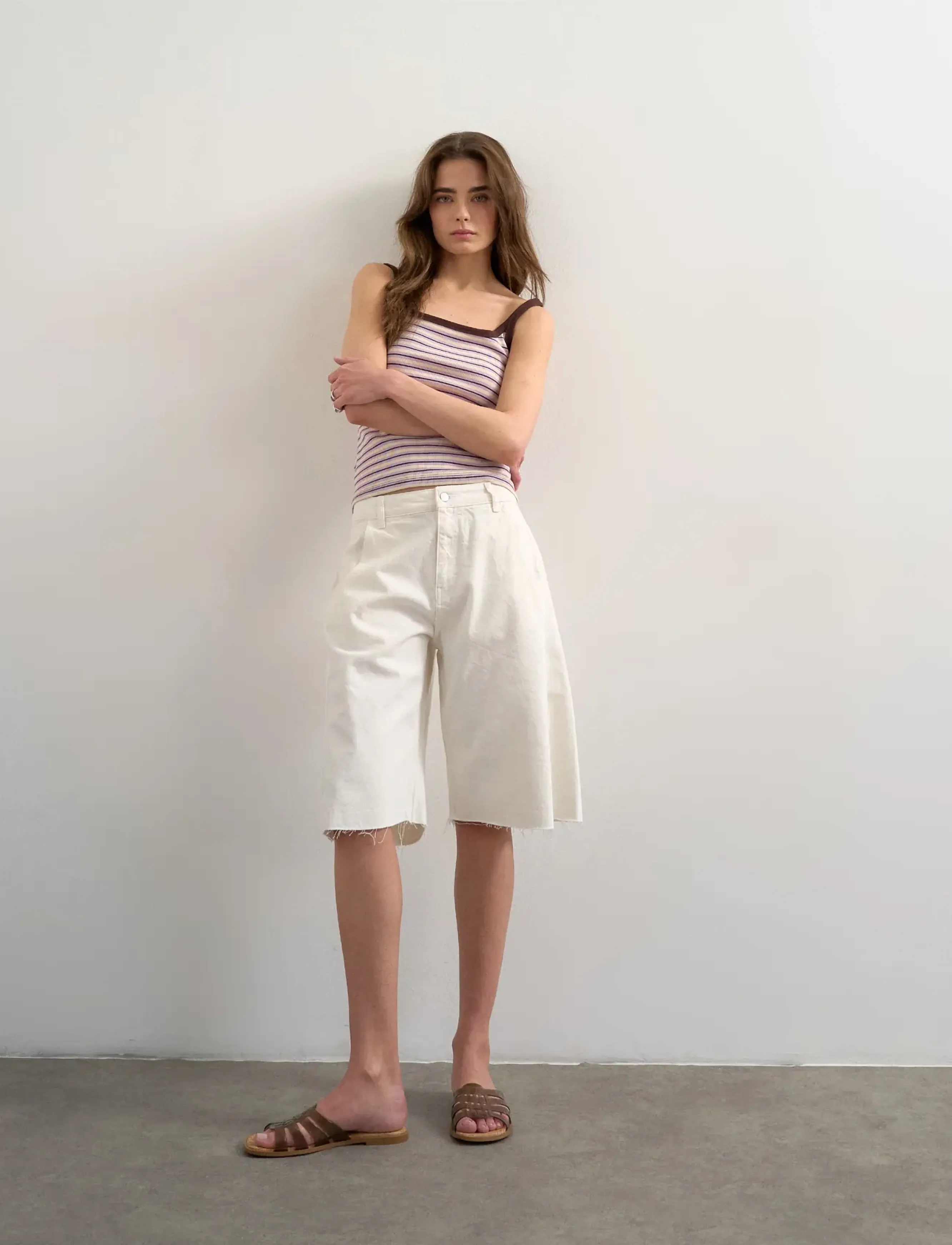 Topshop - TSMOLLY SL STRIPE SCOOP RIB VEST JRS - efterårstøj - dahlia purple - 0