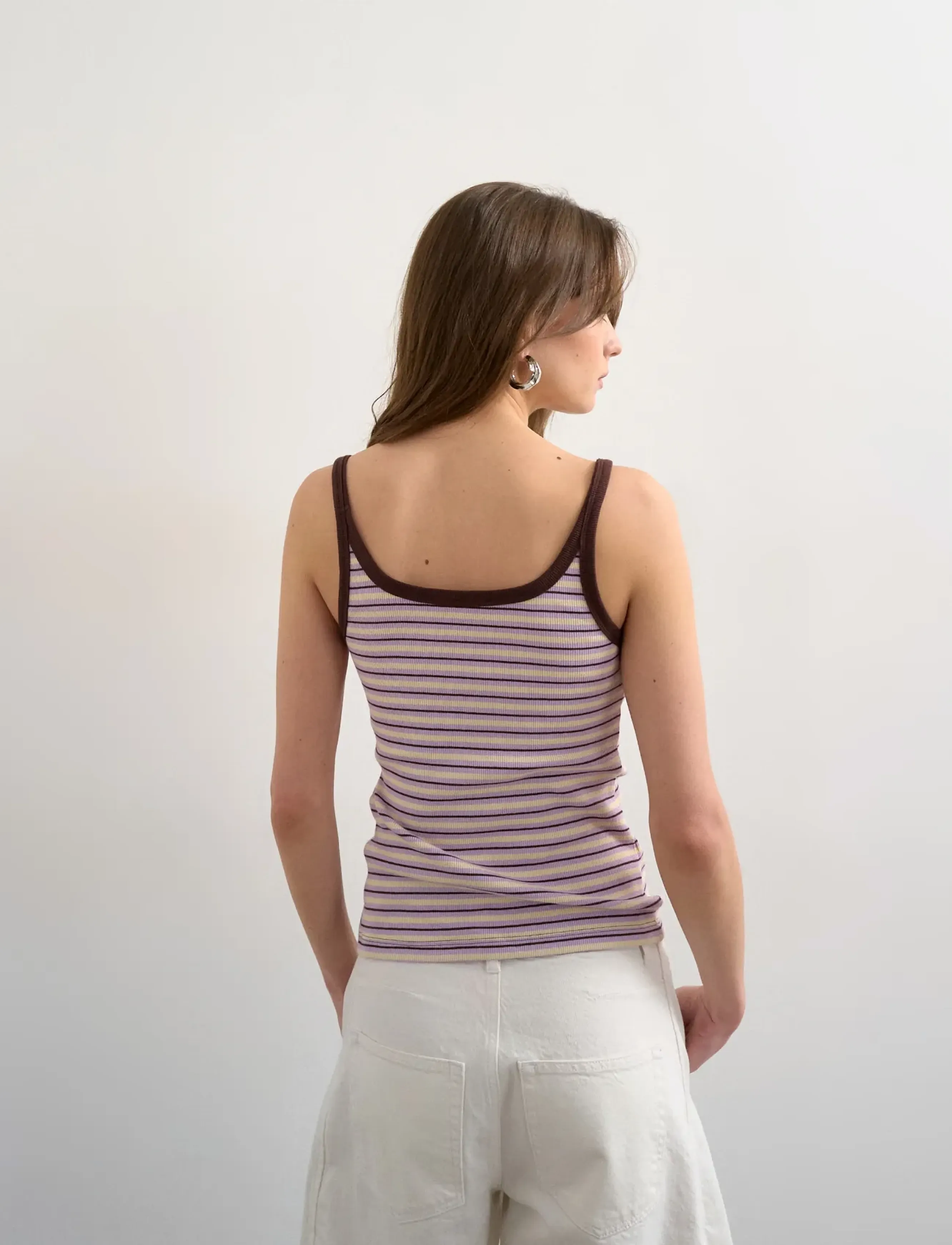 Topshop - TSMOLLY SL STRIPE SCOOP RIB VEST JRS - efterårstøj - dahlia purple - 3