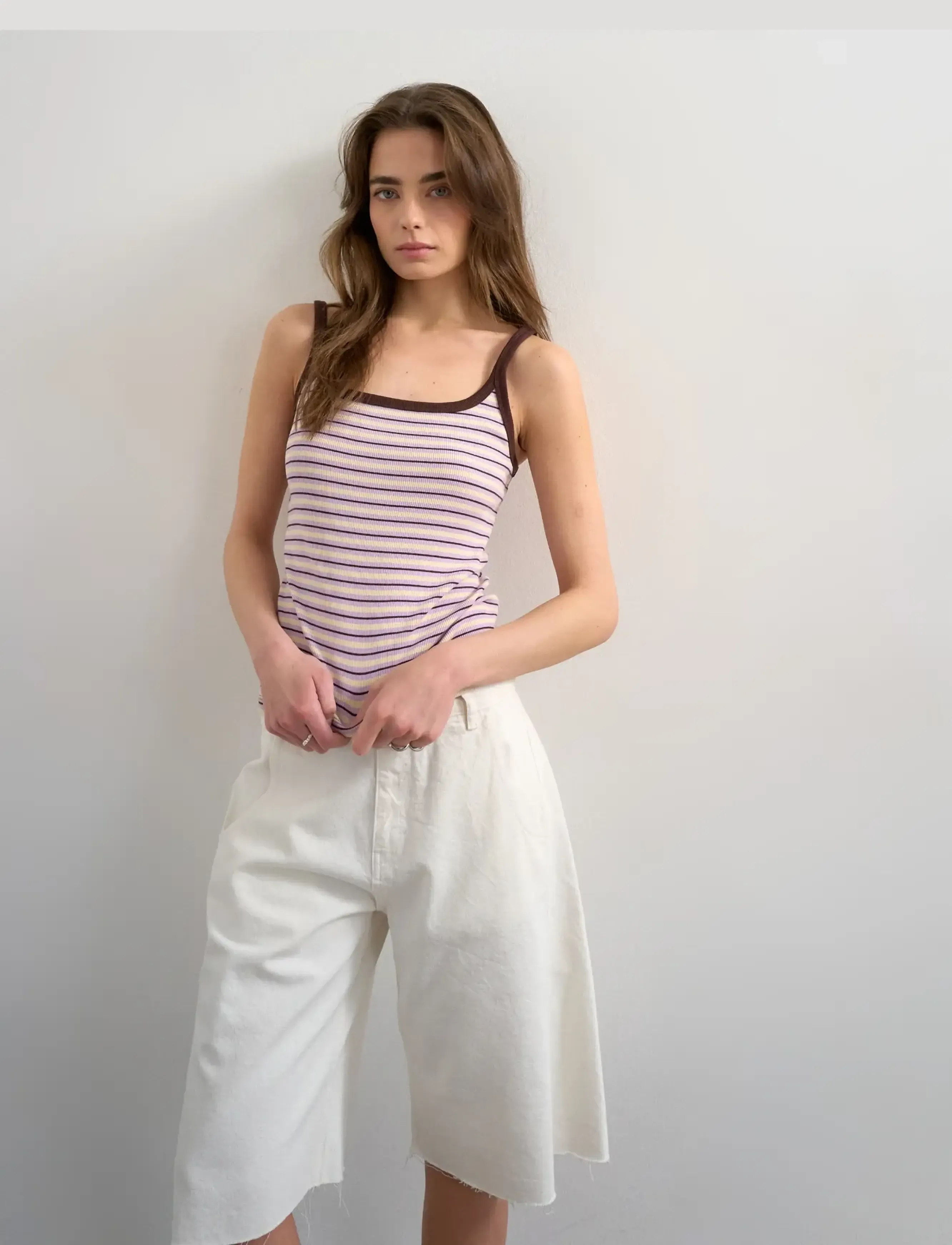 Topshop - TSMOLLY SL STRIPE SCOOP RIB VEST JRS - efterårstøj - dahlia purple - 4