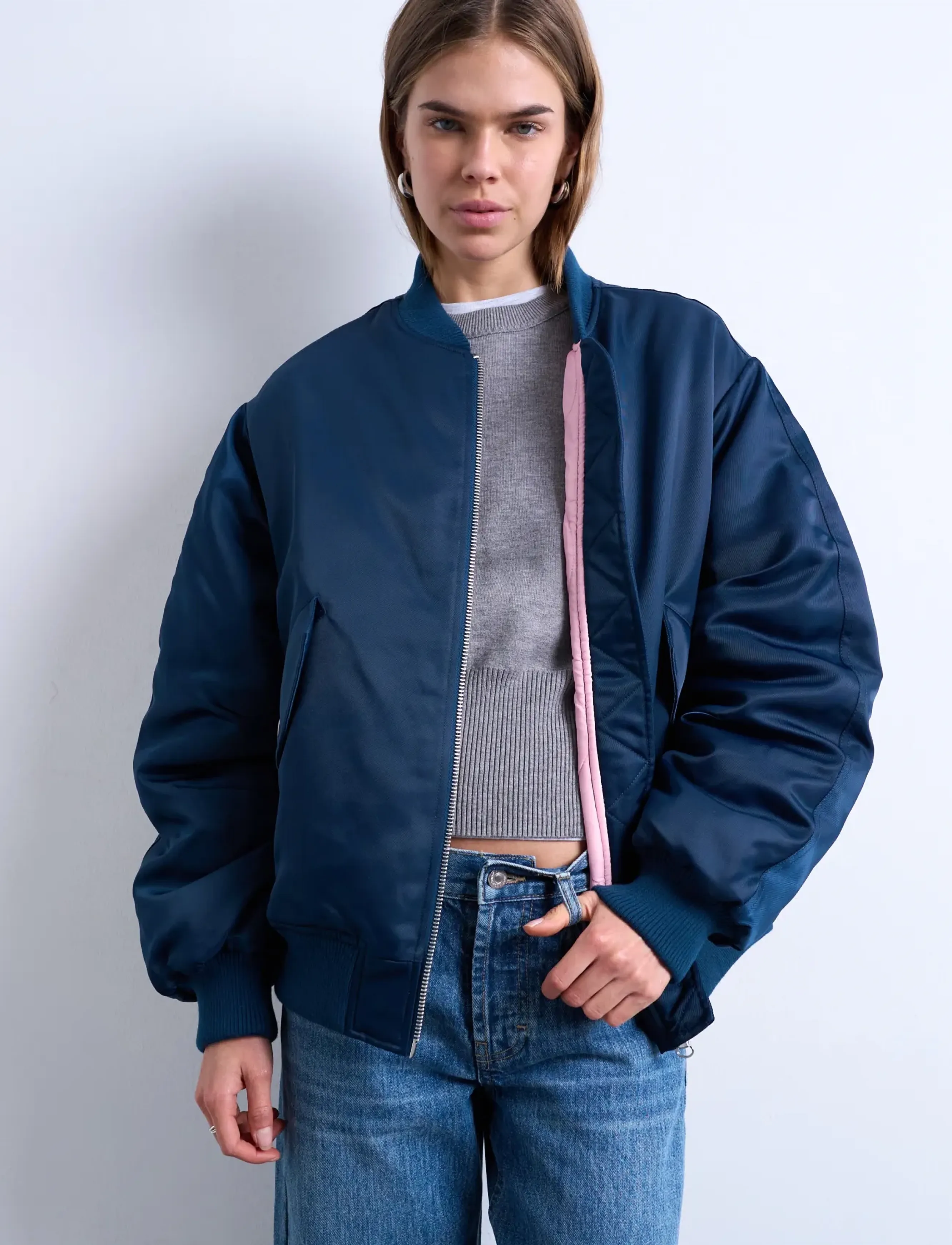 Topshop - TSAVA BOMBER - spring jackets - navy blazer - 4