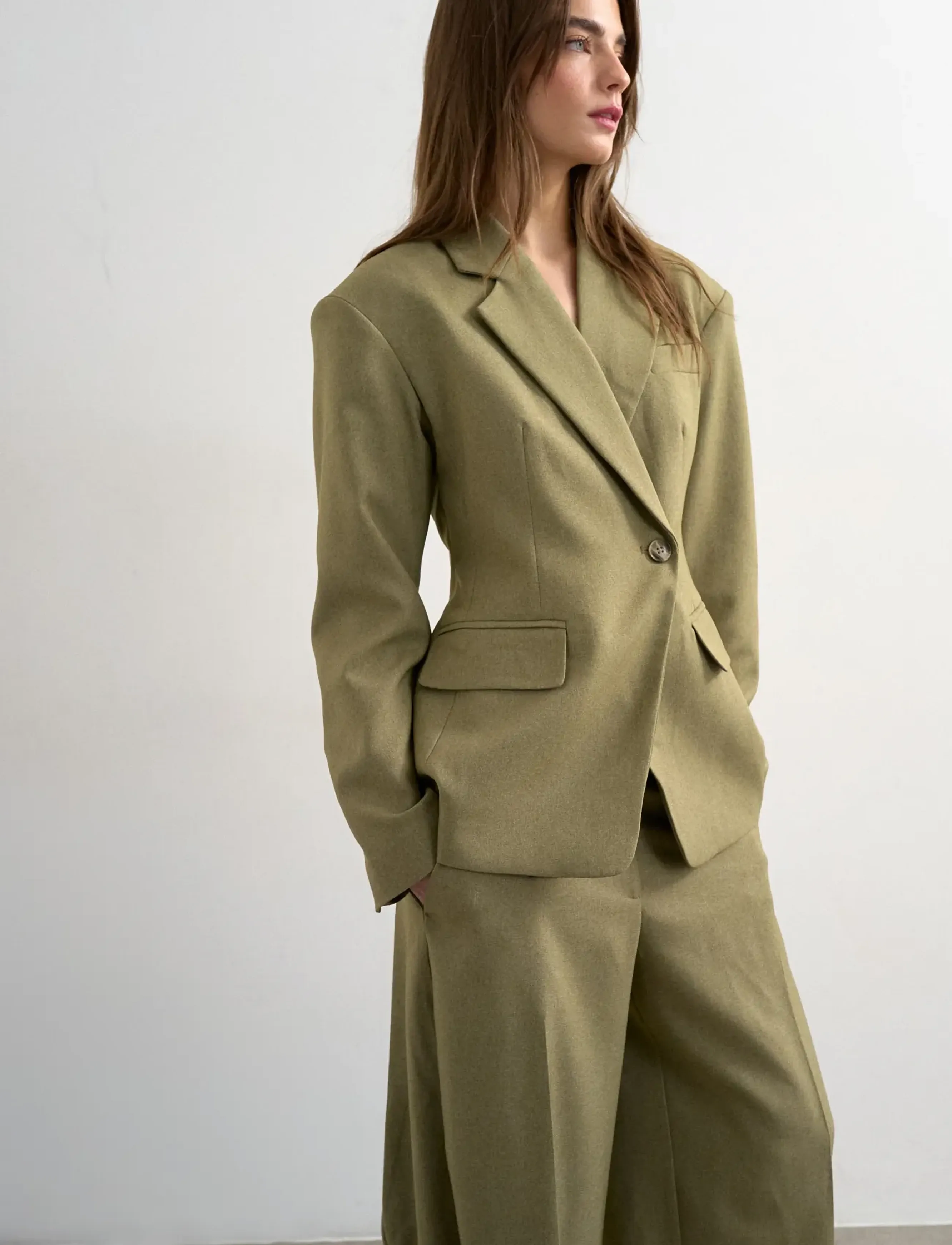 Topshop - TSSOPHIA PADDED SHOULDER BLAZER - festtøj til outletpriser - simply taupe - 4