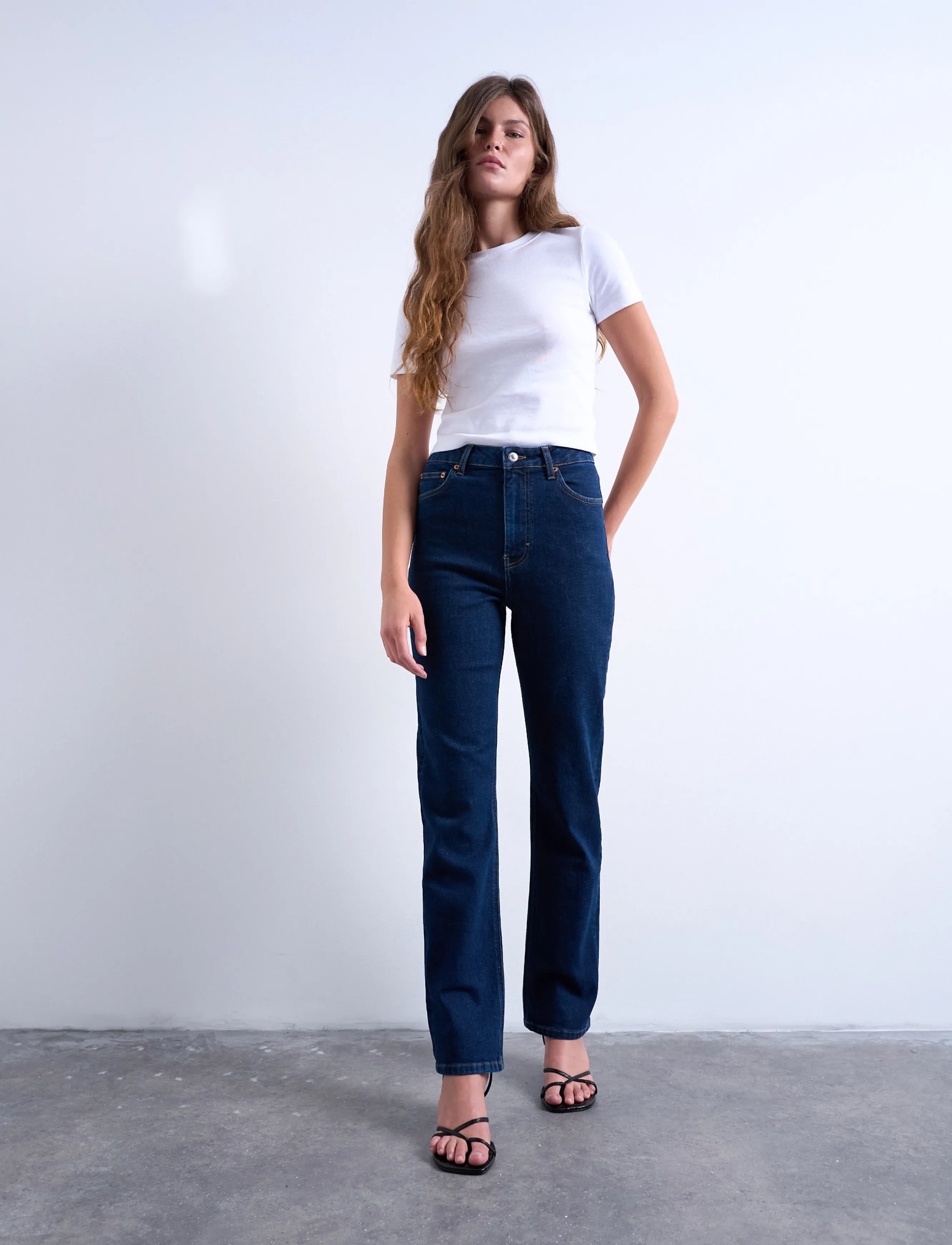 Topshop TSDREE HR SLIM DNM JEANS DB - Jeans - DARK BLUE DENIM / navy
