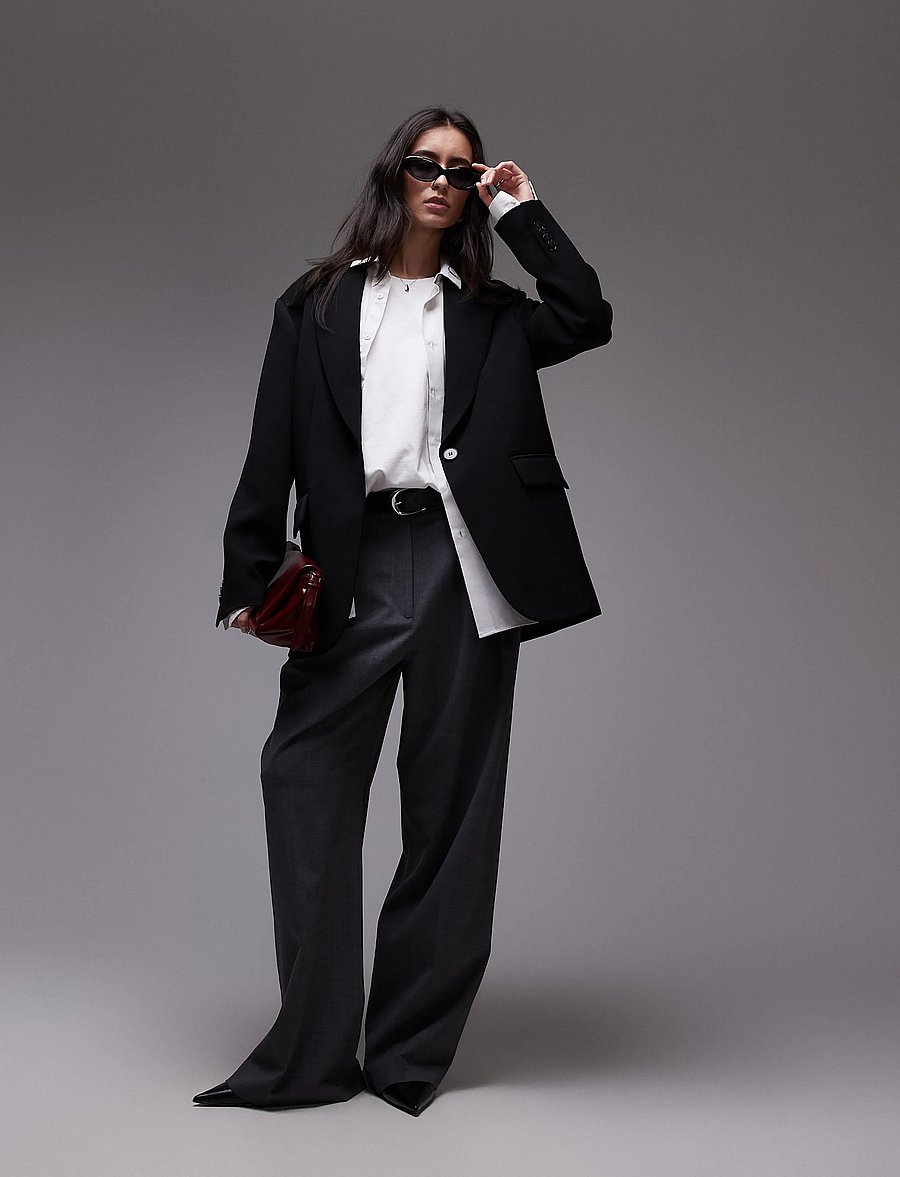Topshop - TSLOUISE OVERSIZED BLAZER TLR NOOS - oversize blazer - black - 0