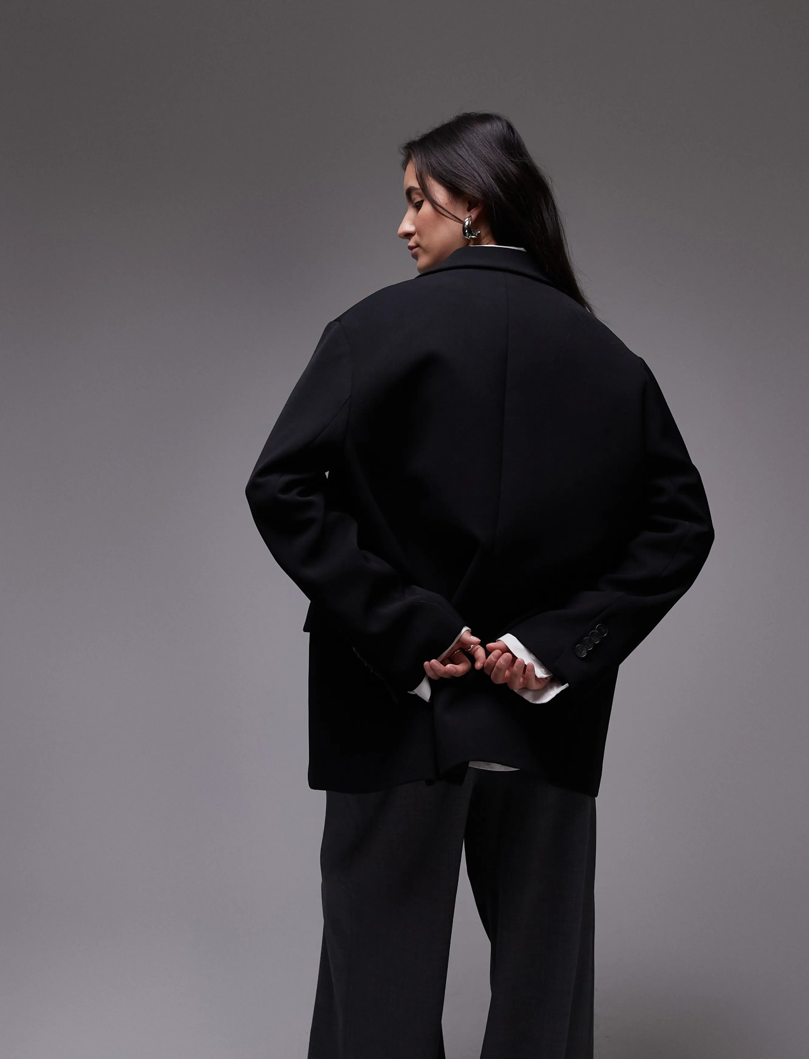 Topshop - TSLOUISE OVERSIZED BLAZER TLR NOOS - oversize blazer - black - 3