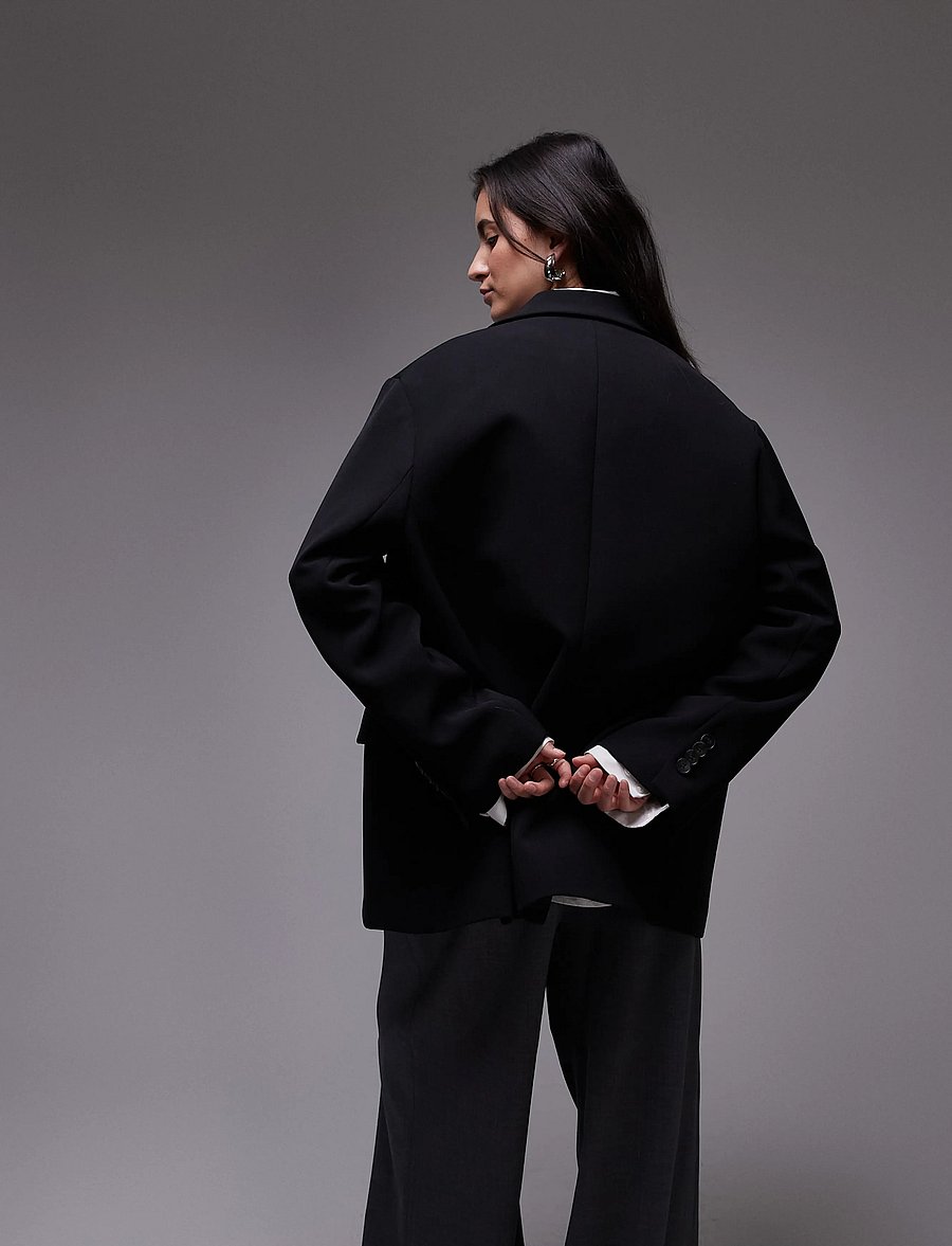 Topshop - TSLOUISE OVERSIZED BLAZER TLR NOOS - oversize blazer - black - 3
