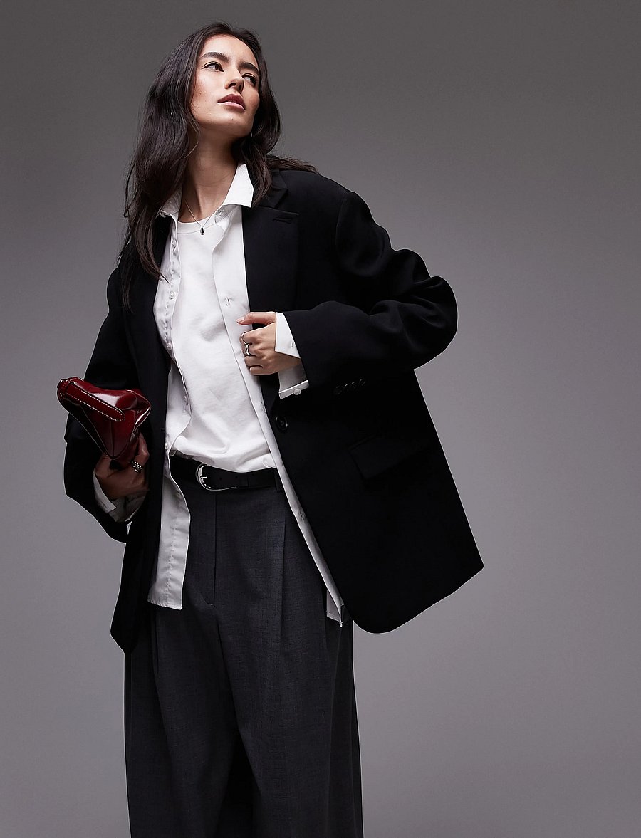 Topshop - TSLOUISE OVERSIZED BLAZER TLR NOOS - oversize blazer - black - 4