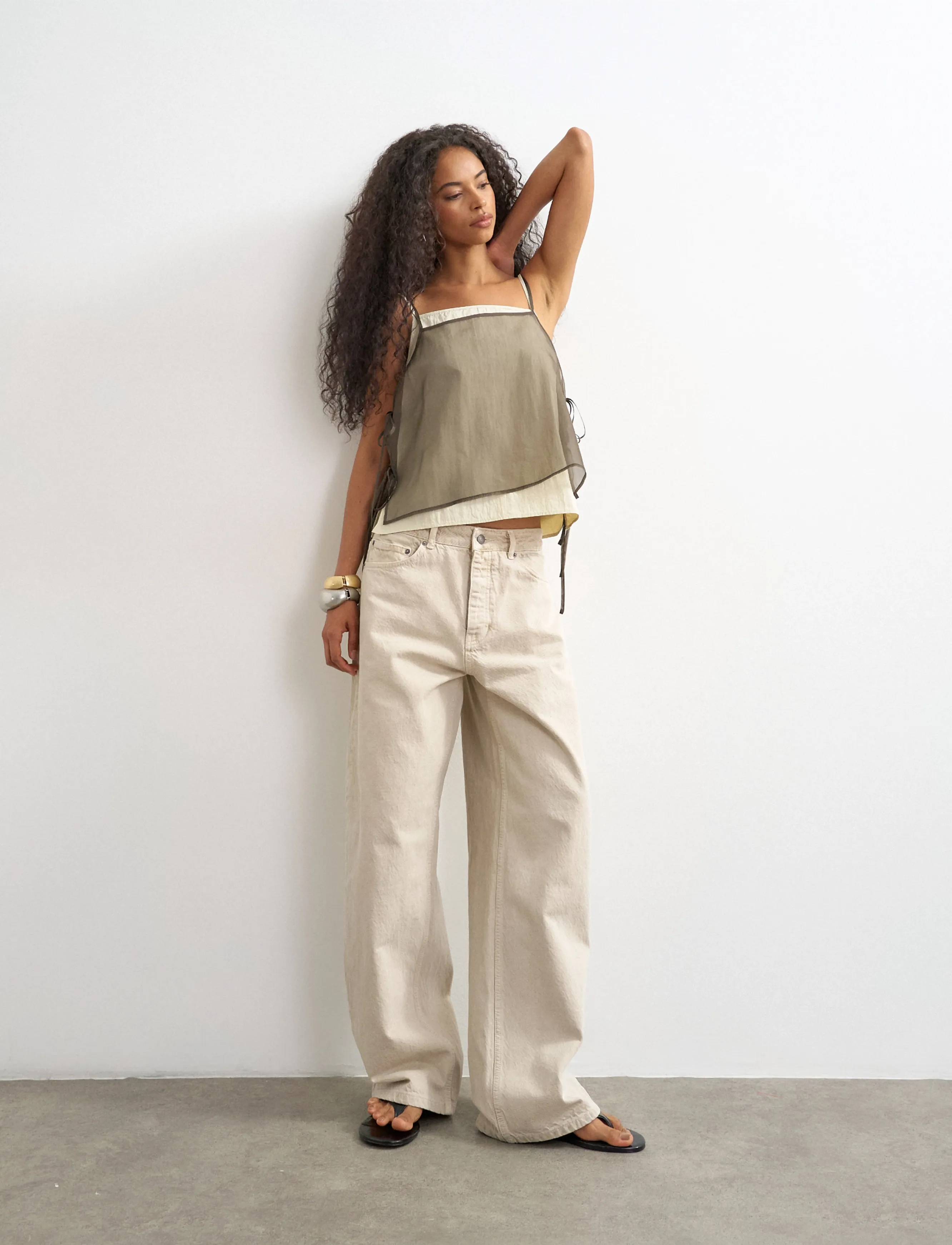 Topshop - TSTILDA SIDE TIE CAMI TOP WVN - varrukateta topid - chocolate brown - 0