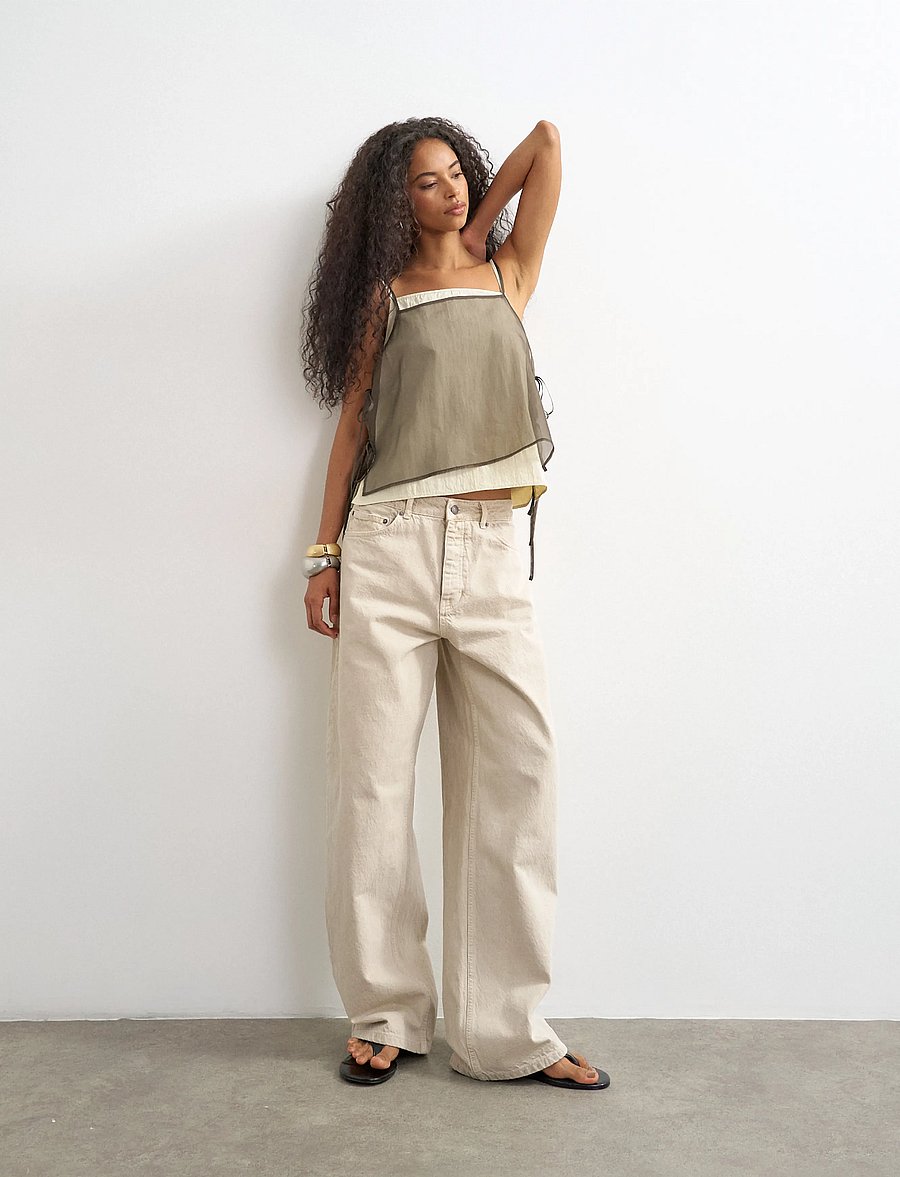 Topshop - TSTILDA SIDE TIE CAMI TOP WVN - varrukateta topid - chocolate brown - 0