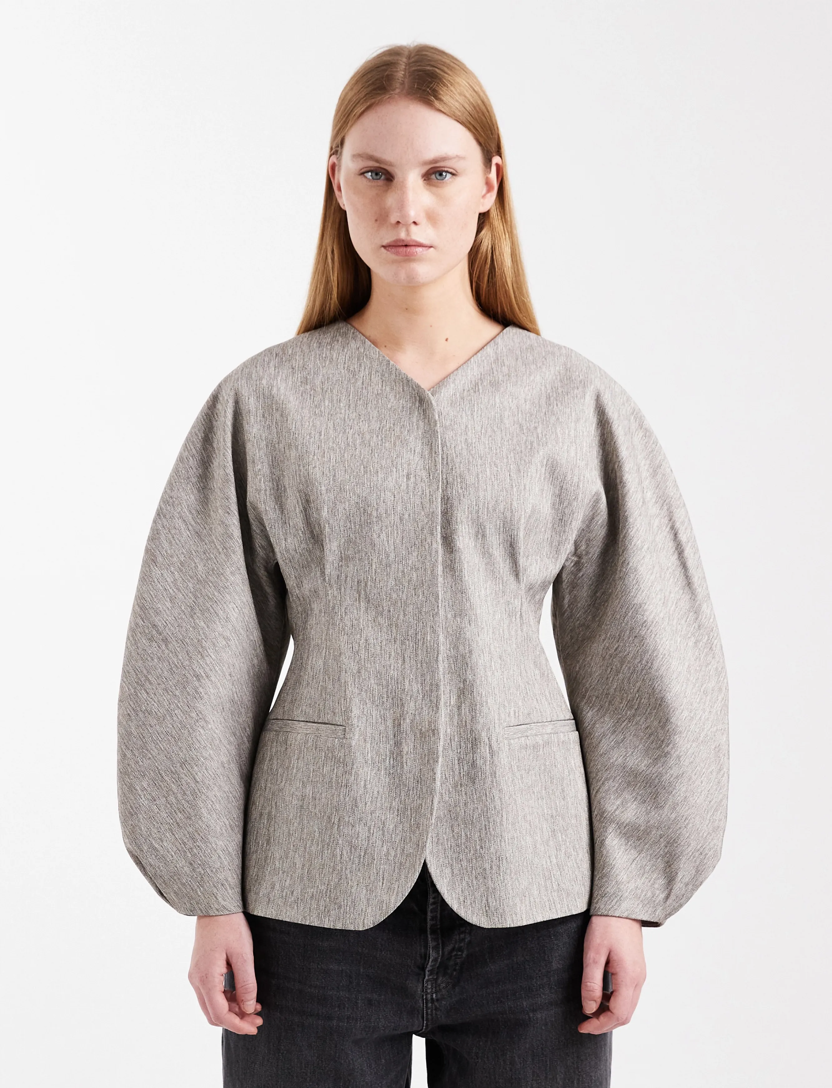 Topshop - TSTONA COLLARLESS BLAZER WVN - simply taupe - 0
