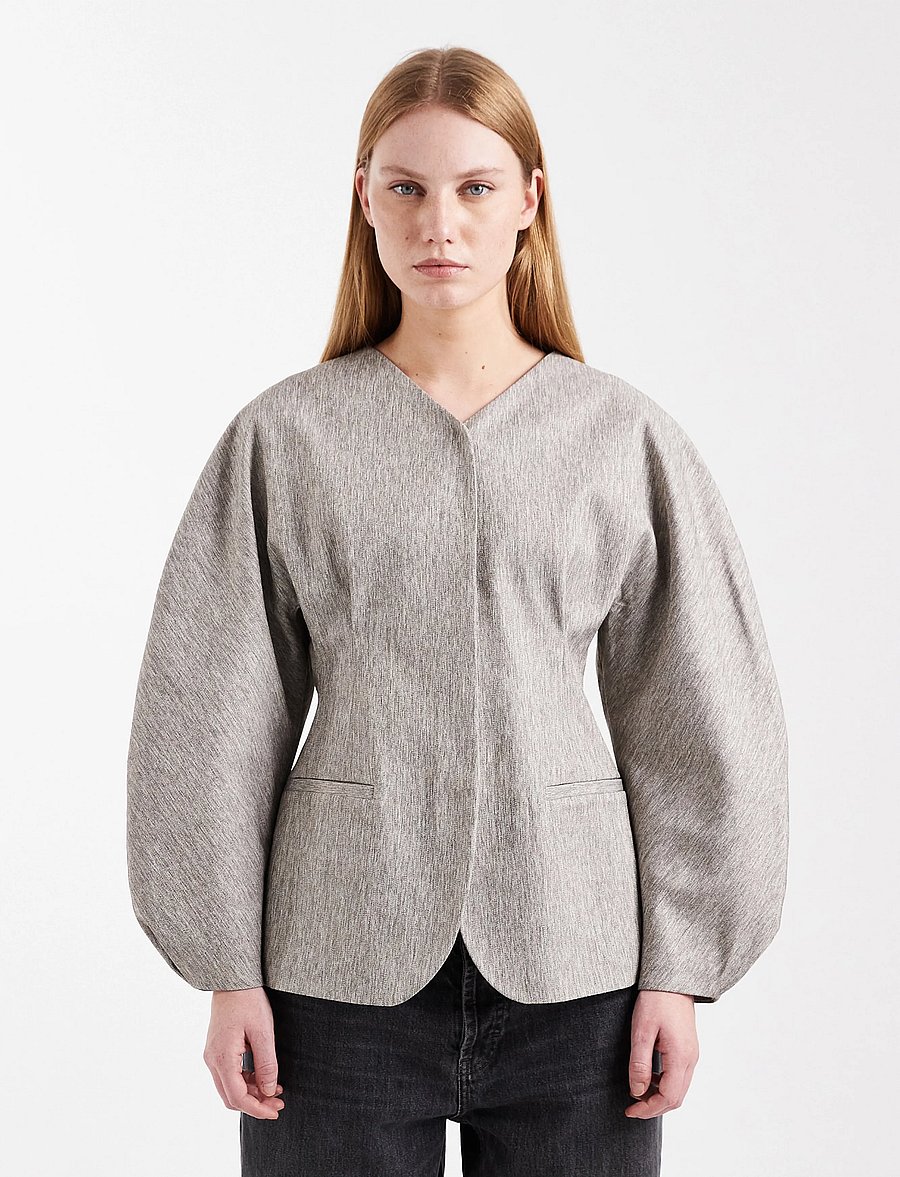 Topshop - TSTONA COLLARLESS BLAZER WVN - simply taupe - 0